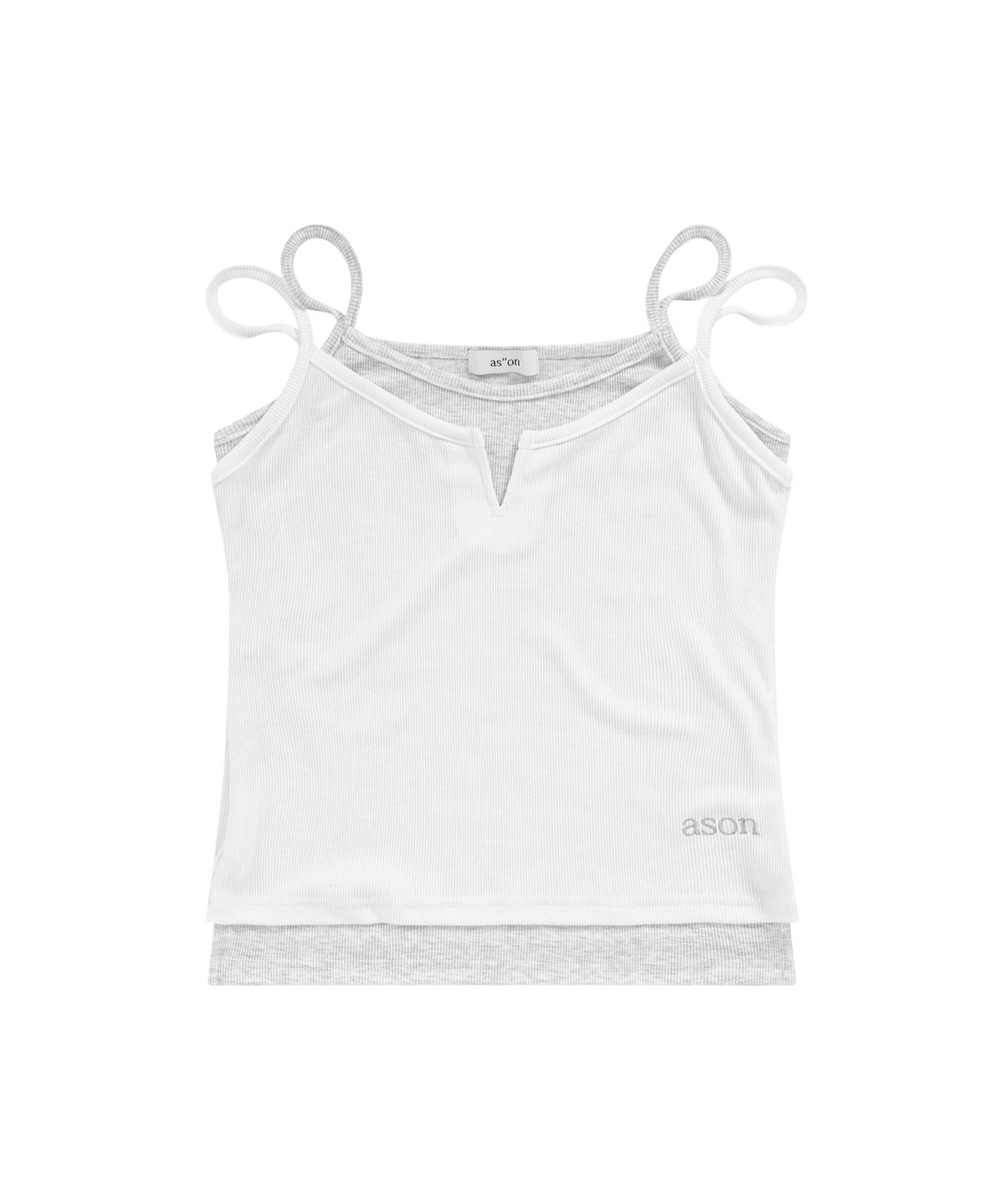 애즈온(ASON) SLIT LAYERED SLEEVELESS / WHITE