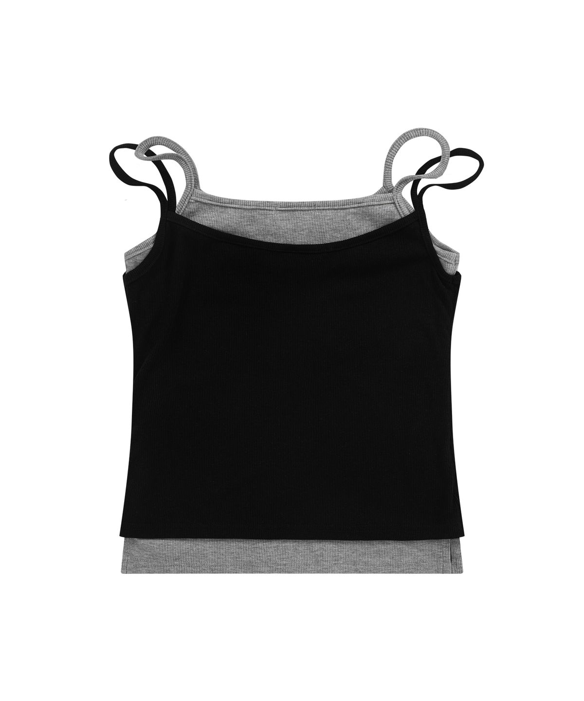 애즈온(ASON) SLIT LAYERED SLEEVELESS / BLACK