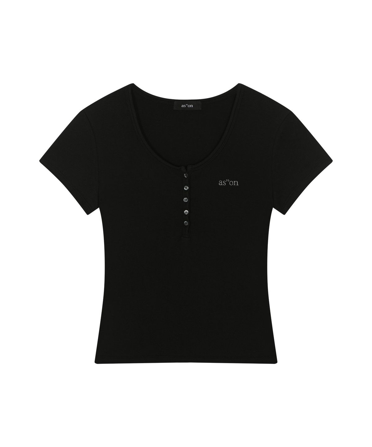 애즈온(ASON) EVER BUTTON TEE / BLACK