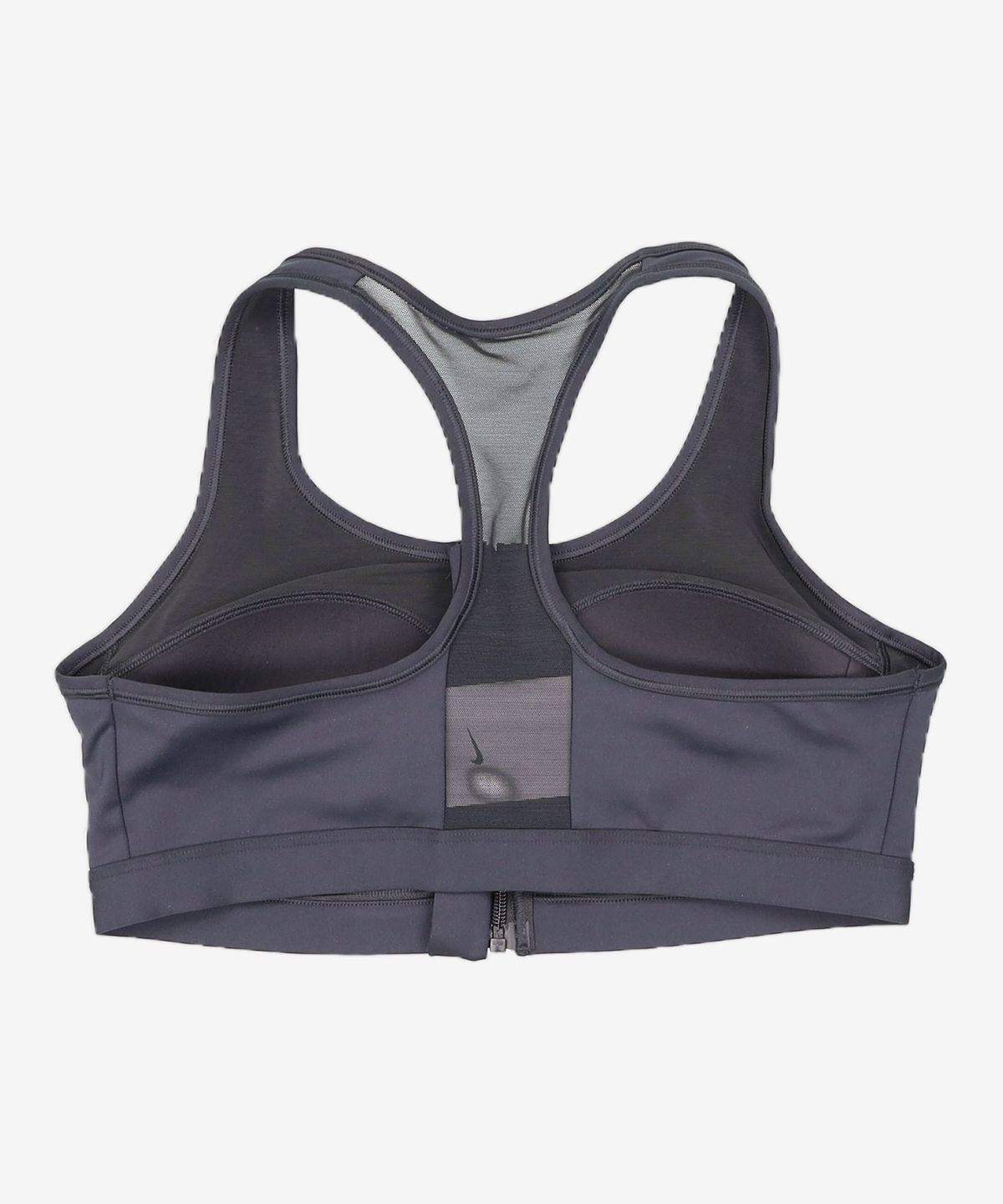 나이키(NIKE) 스우시 프런트 지퍼 미디엄 서포트 패드 스포츠 브라 W - 블랙:화이트 / FN2732-010 XL