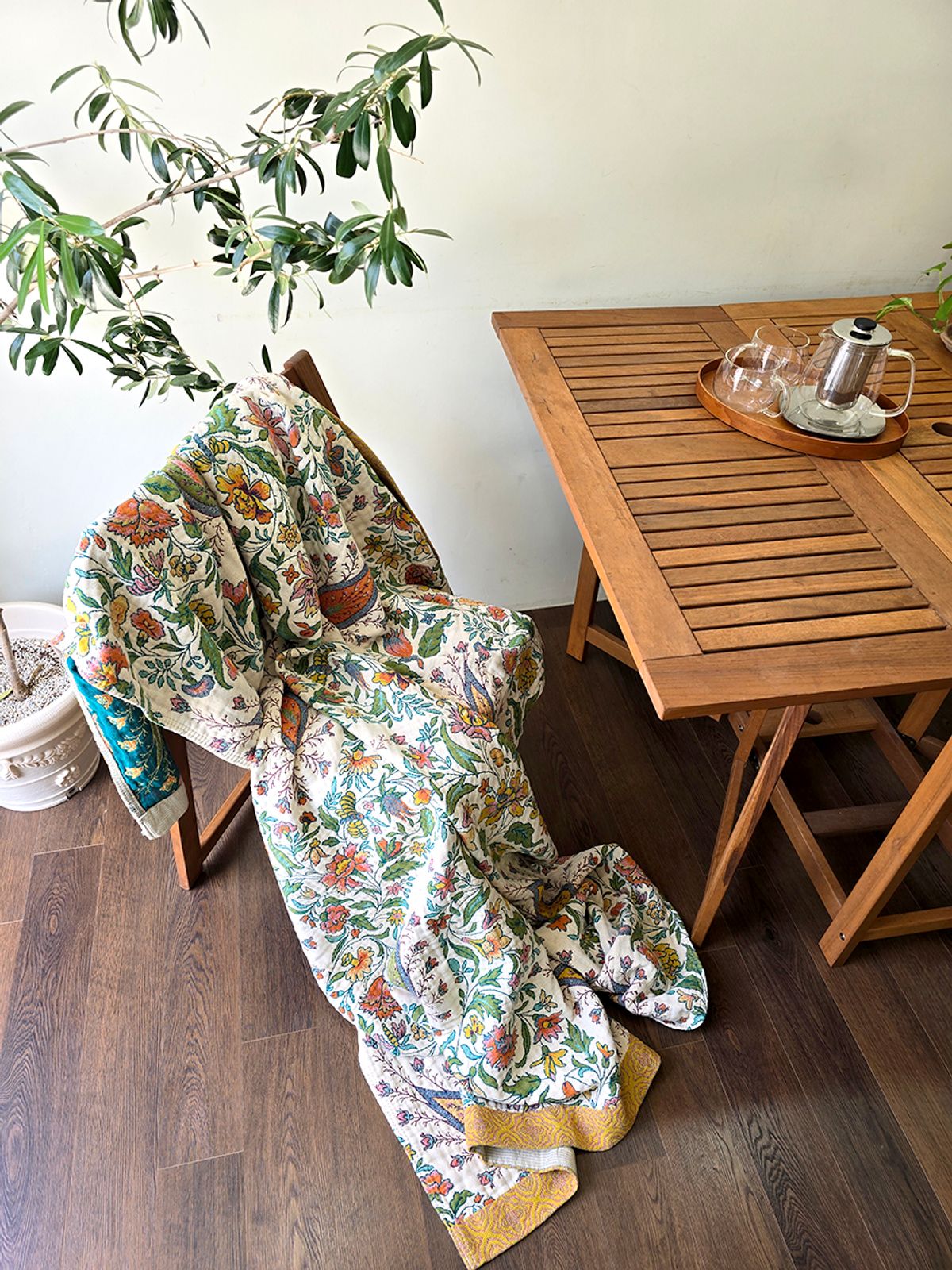 블랑쉬하우스(BLANCHE HOUSE) 블랑쉬 페이즐리 가든 리버서블 퀸사이즈 150x200 리버서블 거즈이불