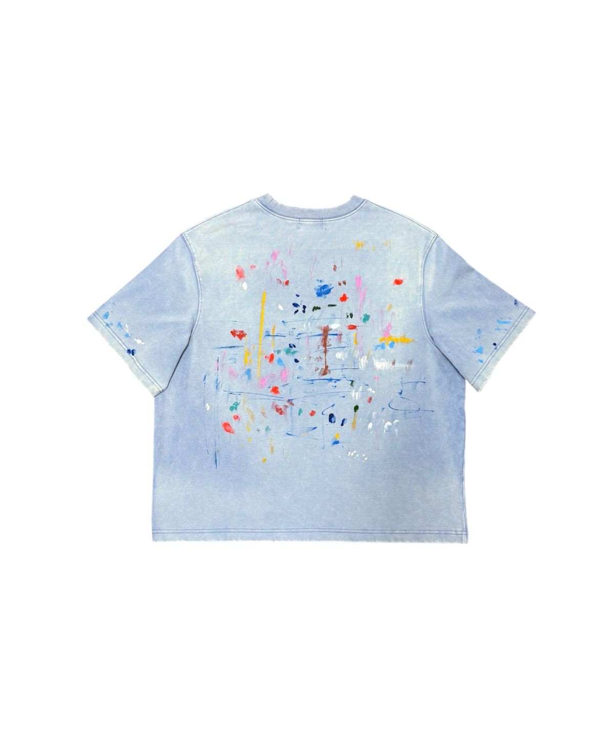 프랭키죠 아카이브(FRANKIEJOE ARCHIVE) 빈티지 핸드 페인티드 워시드 티셔츠 페이드 블루