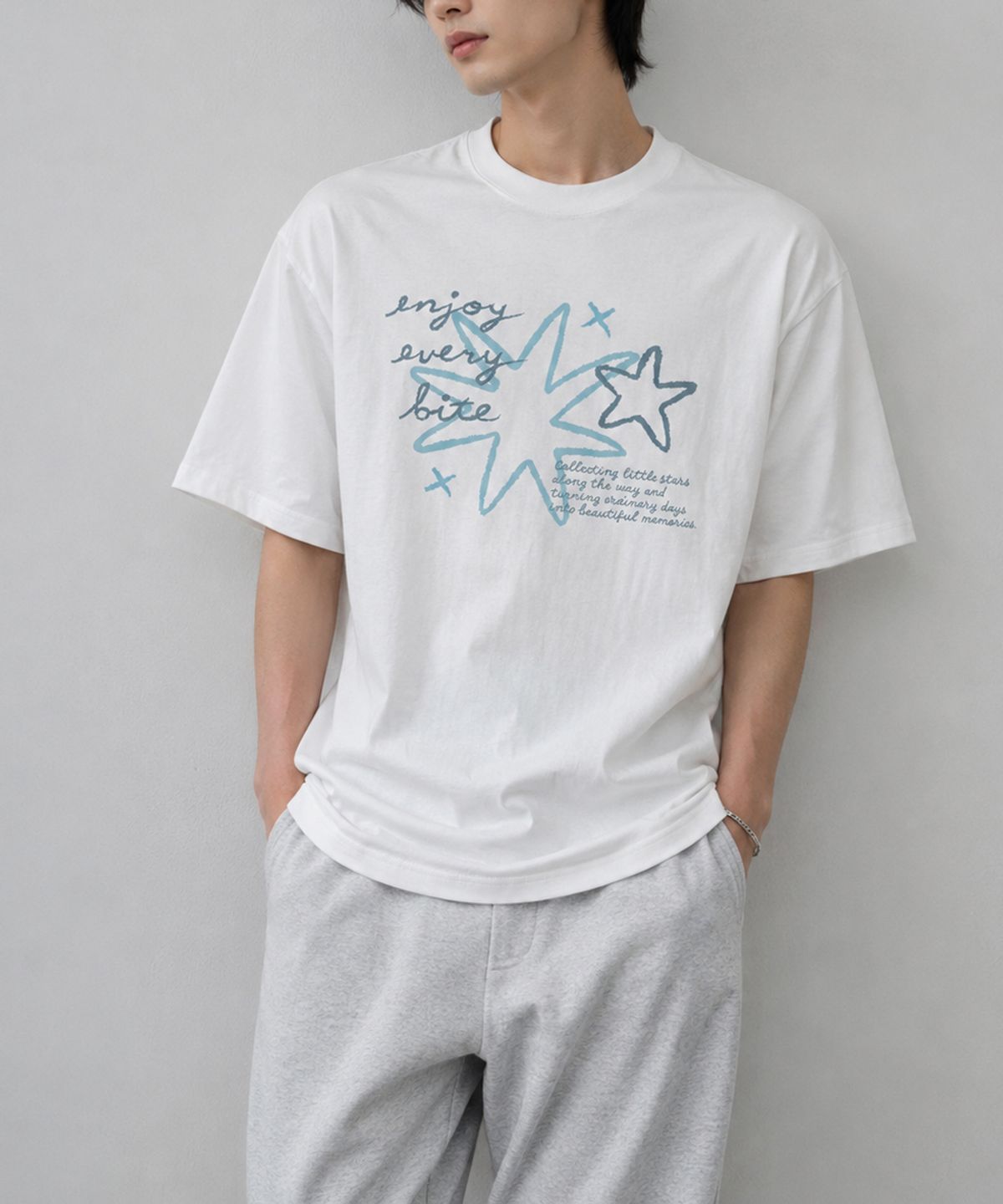 도톤(DOTON) SKETCH STAR T-SHIRTS (White)