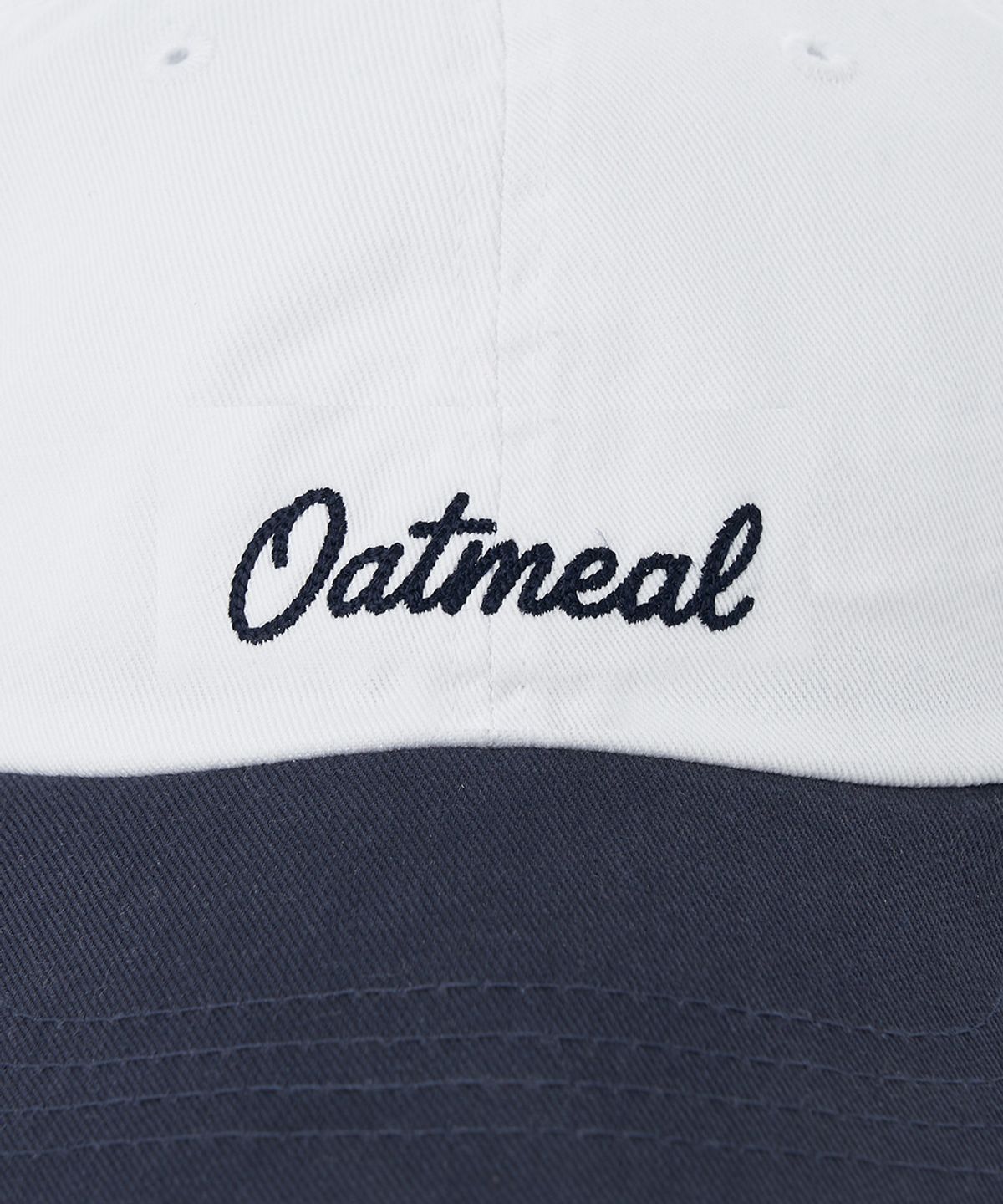 오트밀카페(OATMEAL CAFE) 오트밀카페 레터링 볼캡 - 화이트/네이비