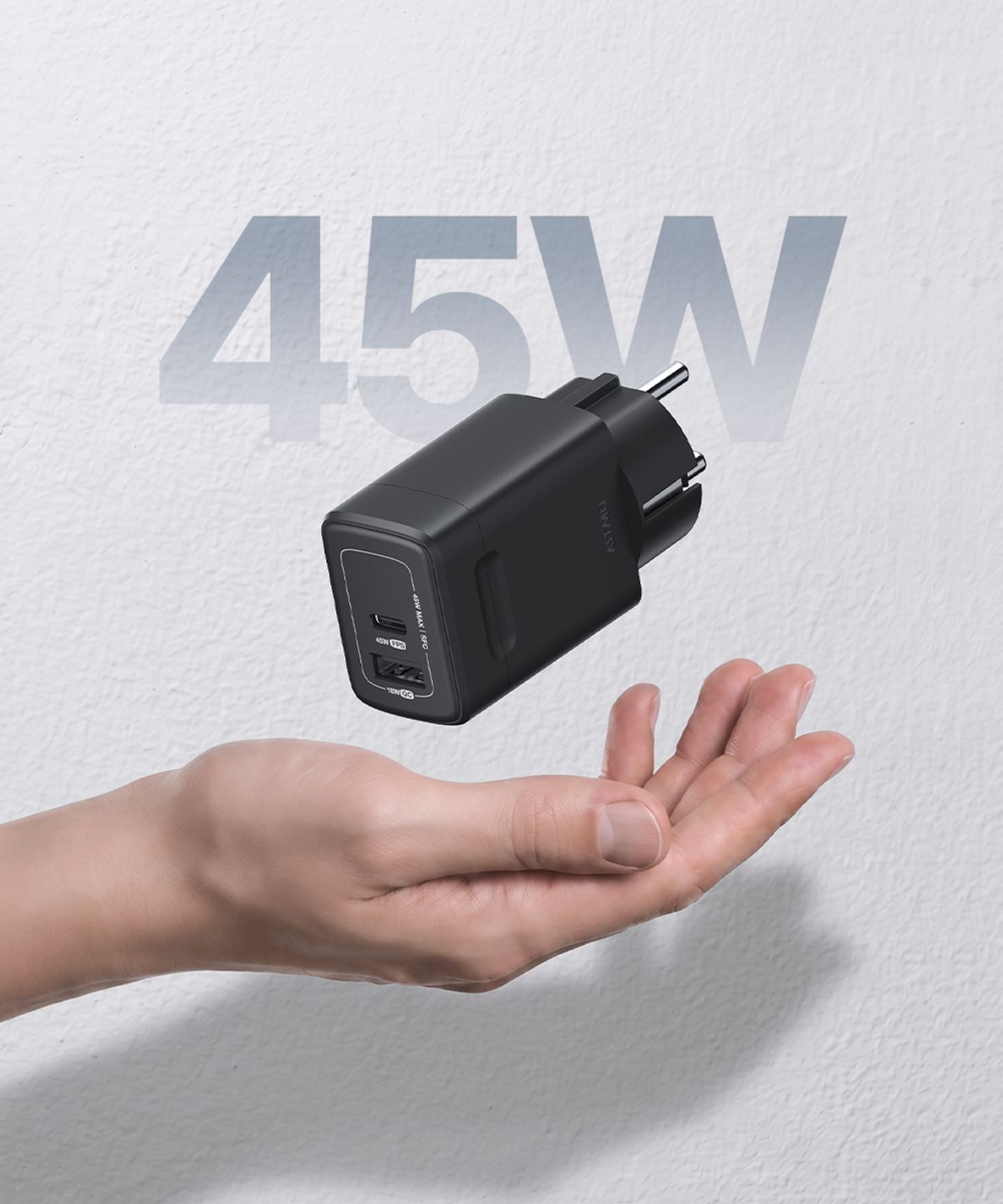 아트뮤(ARTMU) USB PD 45W PPS GaN 접지 듀얼 초고속 충전기 GB452 블랙