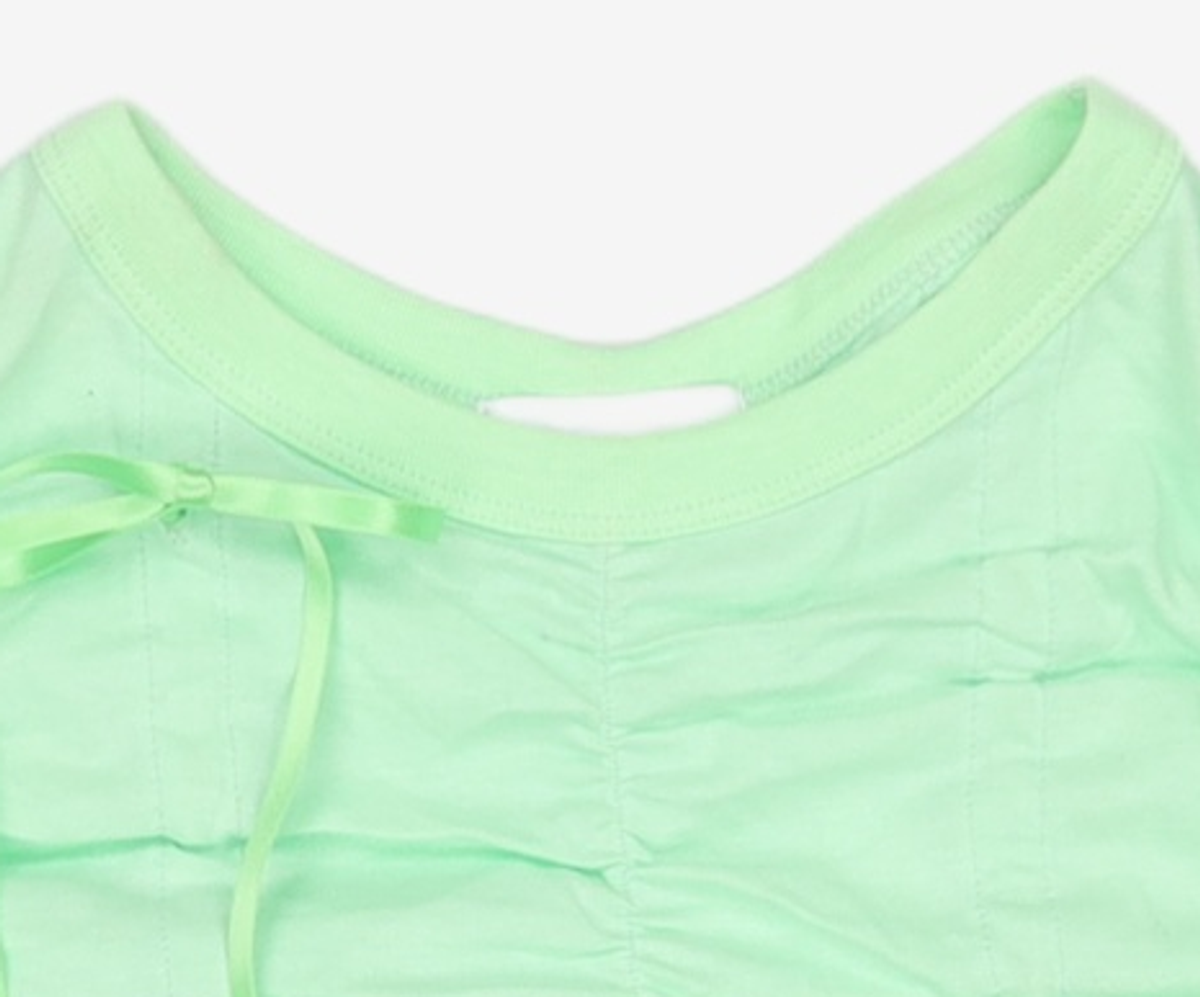 김미더영(GIMMETHEYOUNG) G_RIBBON SHIRRING TOP / MINT one