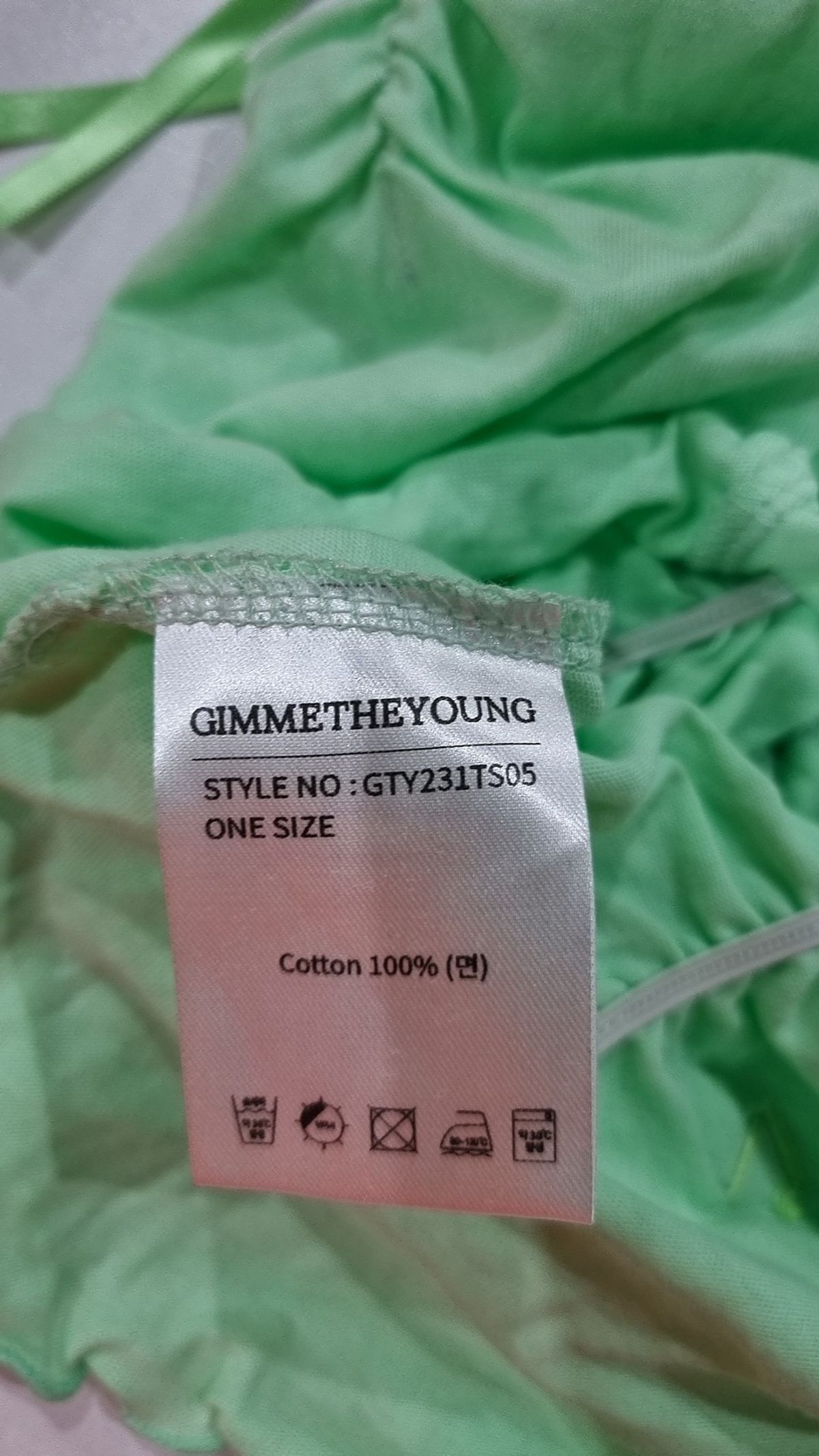 김미더영(GIMMETHEYOUNG) G_RIBBON SHIRRING TOP / MINT one