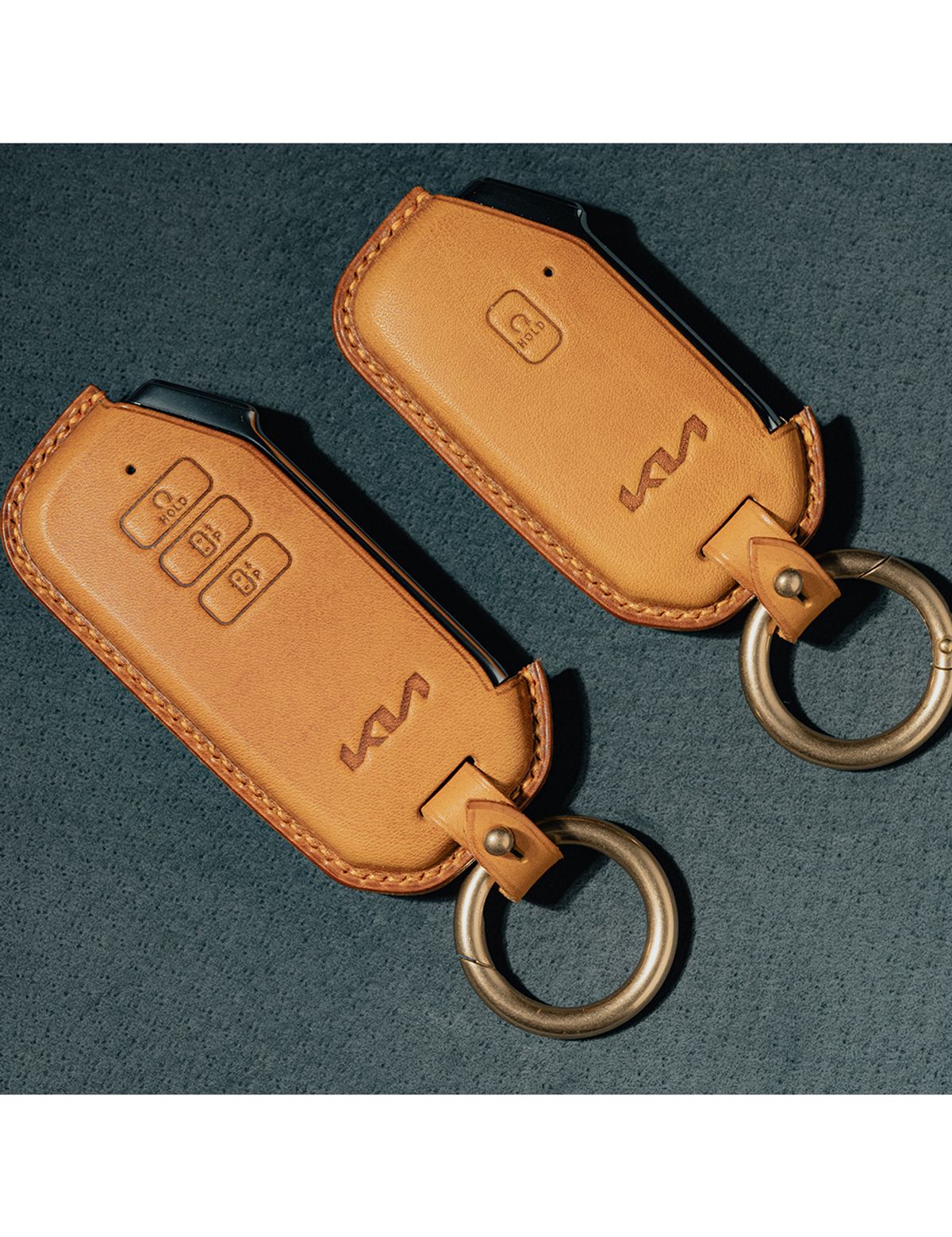 본샹스(BONNE CHANCE) [Bespoke] 가죽 자동차 키케이스 - 기아 TYPE B