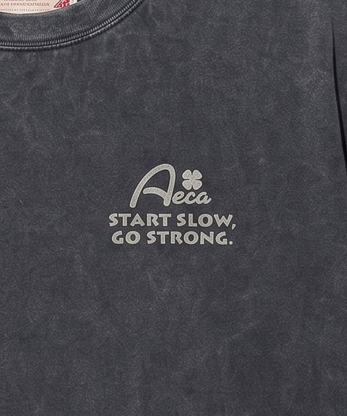 에이카화이트(AECA) START SLOW GO STRONG HALF SLEEVE TEE-CHARCOAL