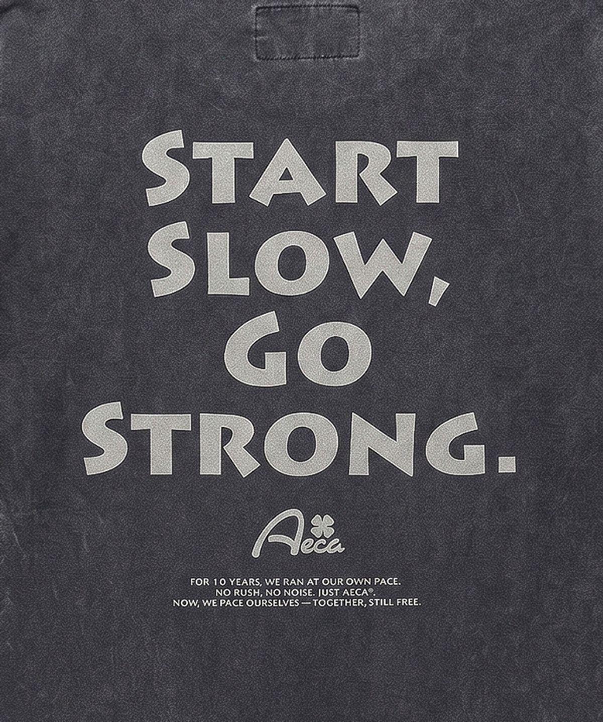 에이카화이트(AECA) START SLOW GO STRONG HALF SLEEVE TEE-CHARCOAL