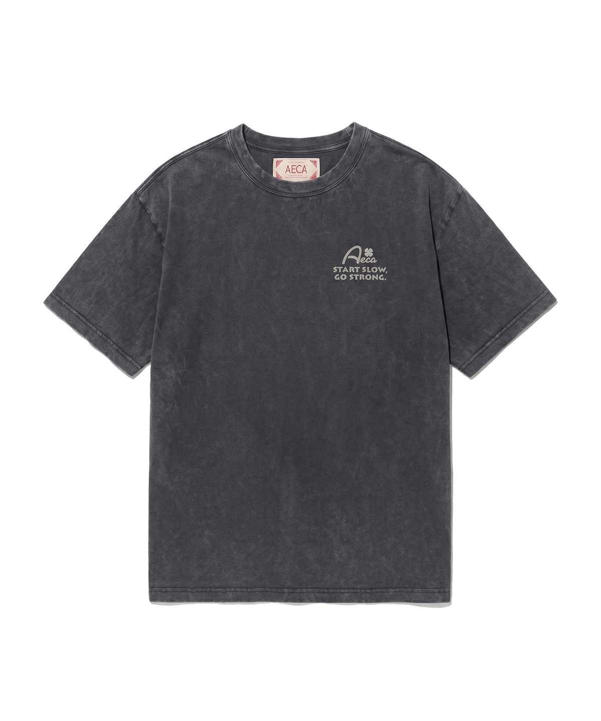 에이카화이트(AECA) START SLOW GO STRONG HALF SLEEVE TEE-CHARCOAL