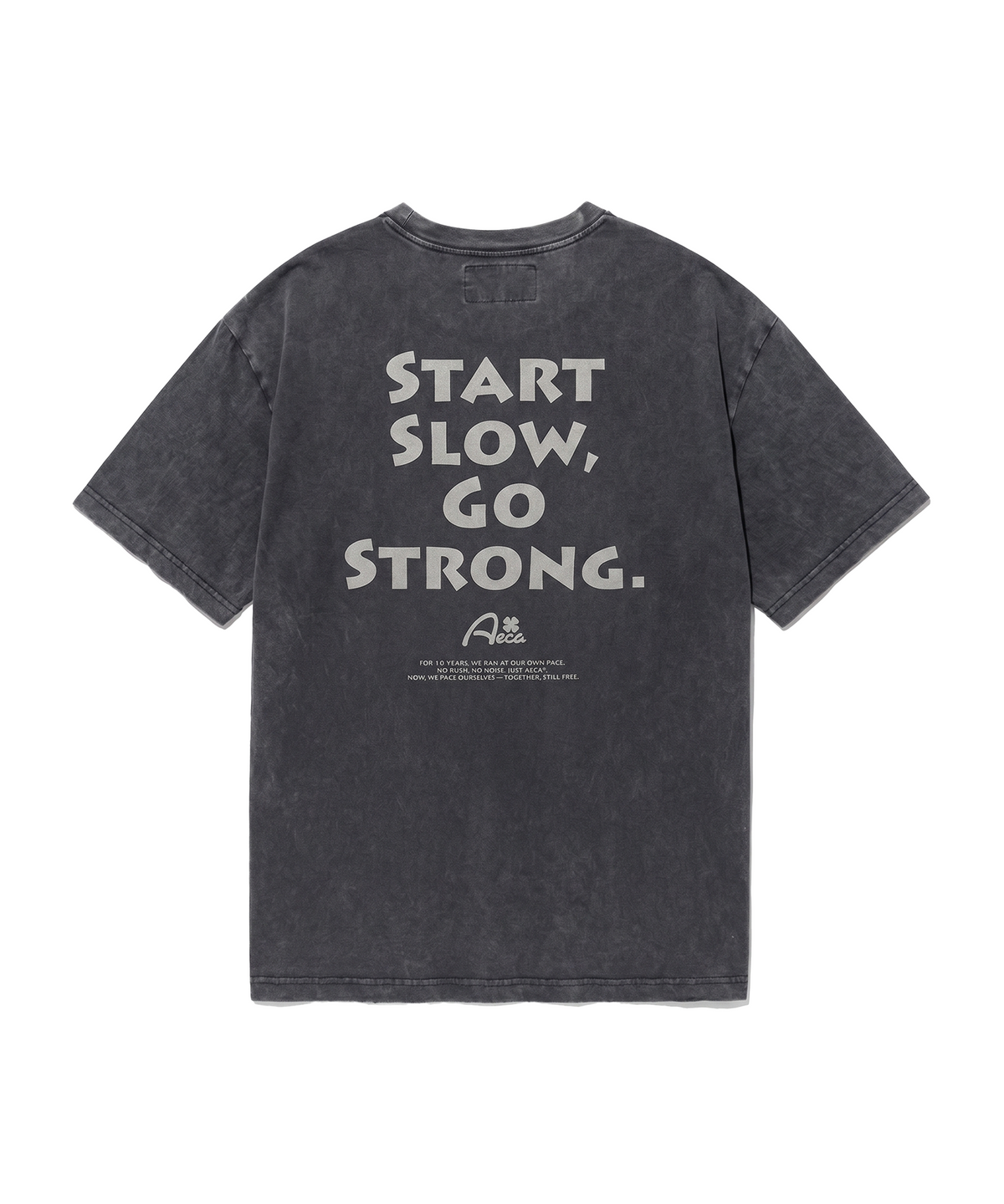 에이카화이트(AECA) START SLOW GO STRONG HALF SLEEVE TEE-CHARCOAL