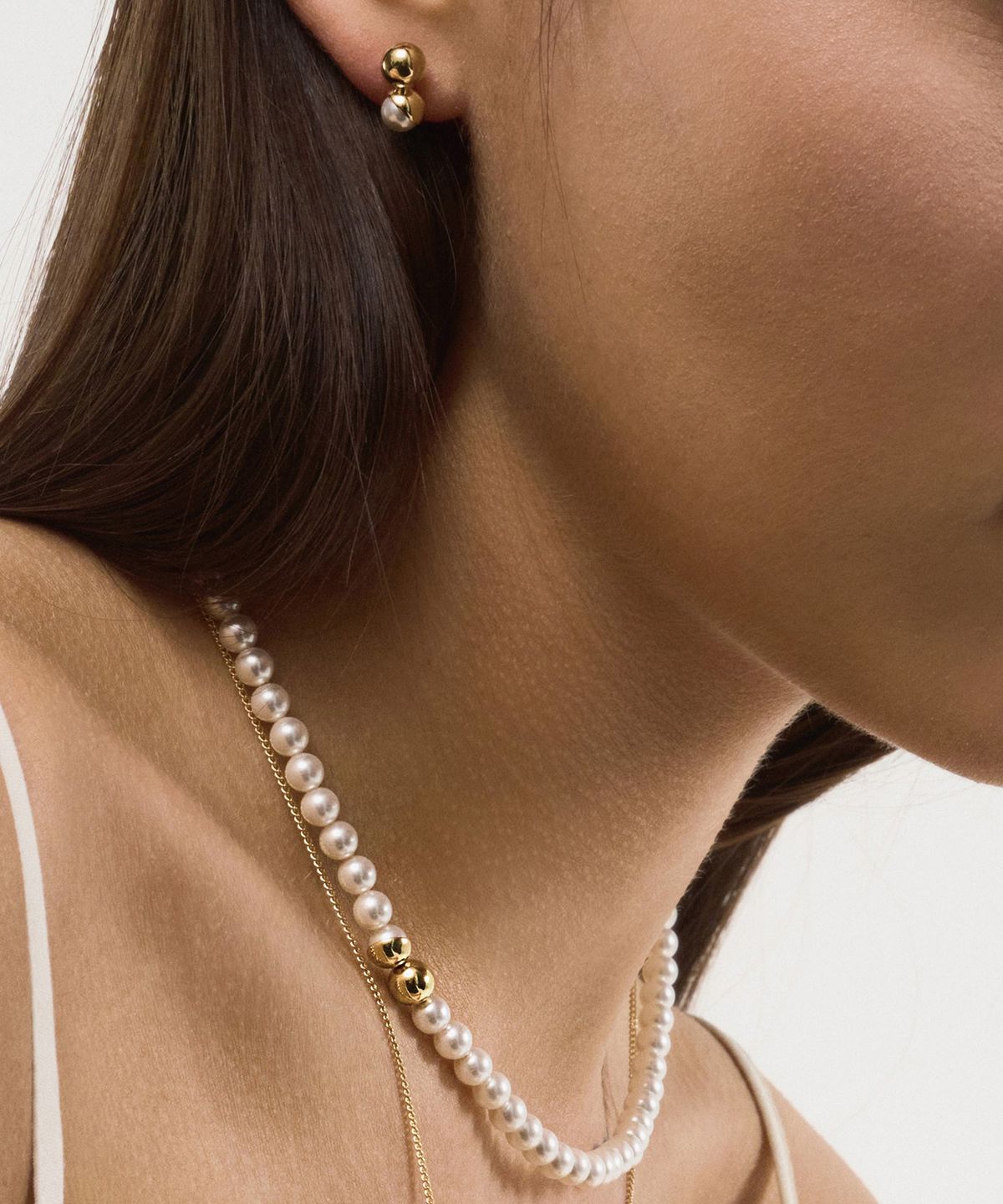 리스(LISSE) [925 SILVER] DOT PEARL STUD E