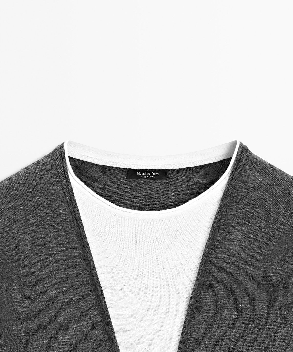 마시모두띠(MASSIMO DUTTI) 코튼 블렌드 콤비 니트 스웨터