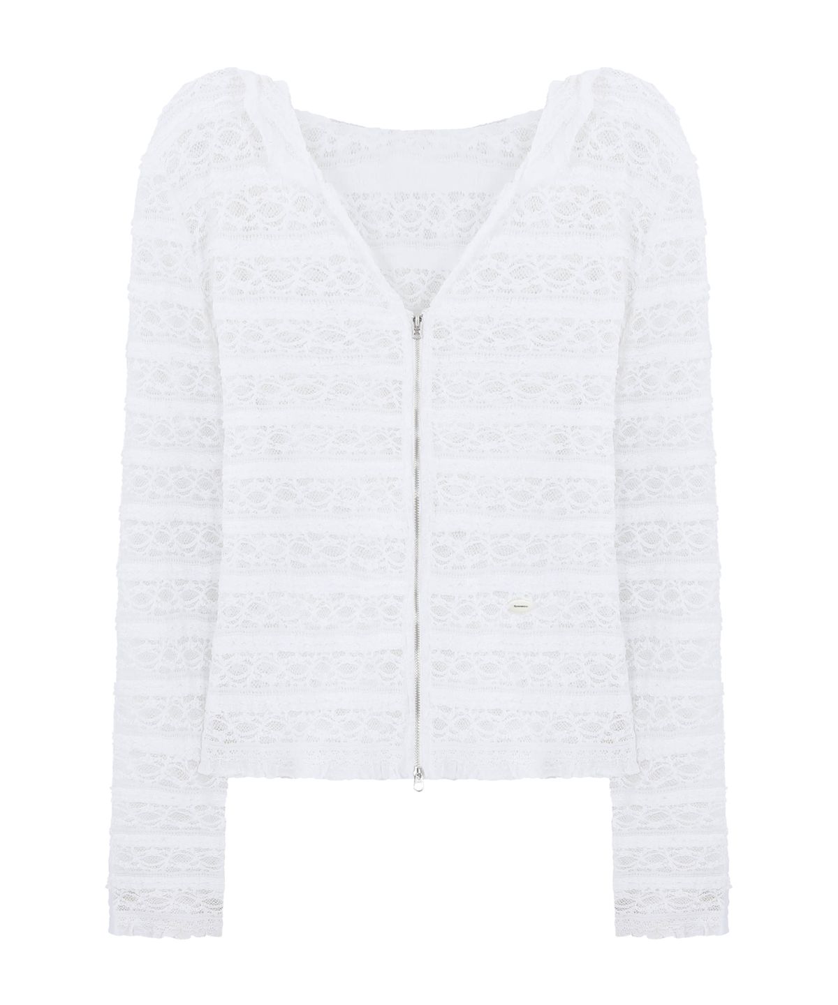 로잔느(ROSEANNE) Malibu Lace Zip-Up Hoodie (Pure White)