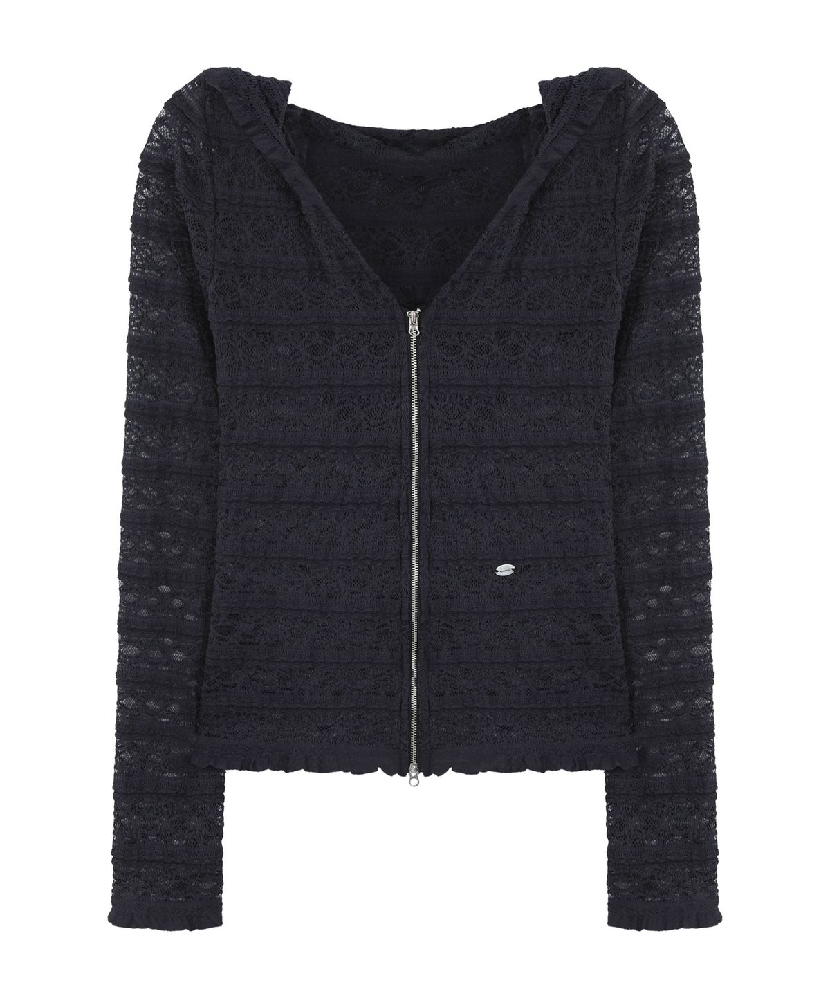 로잔느(ROSEANNE) Malibu Lace Zip-Up Hoodie (Vintage Charcoal)