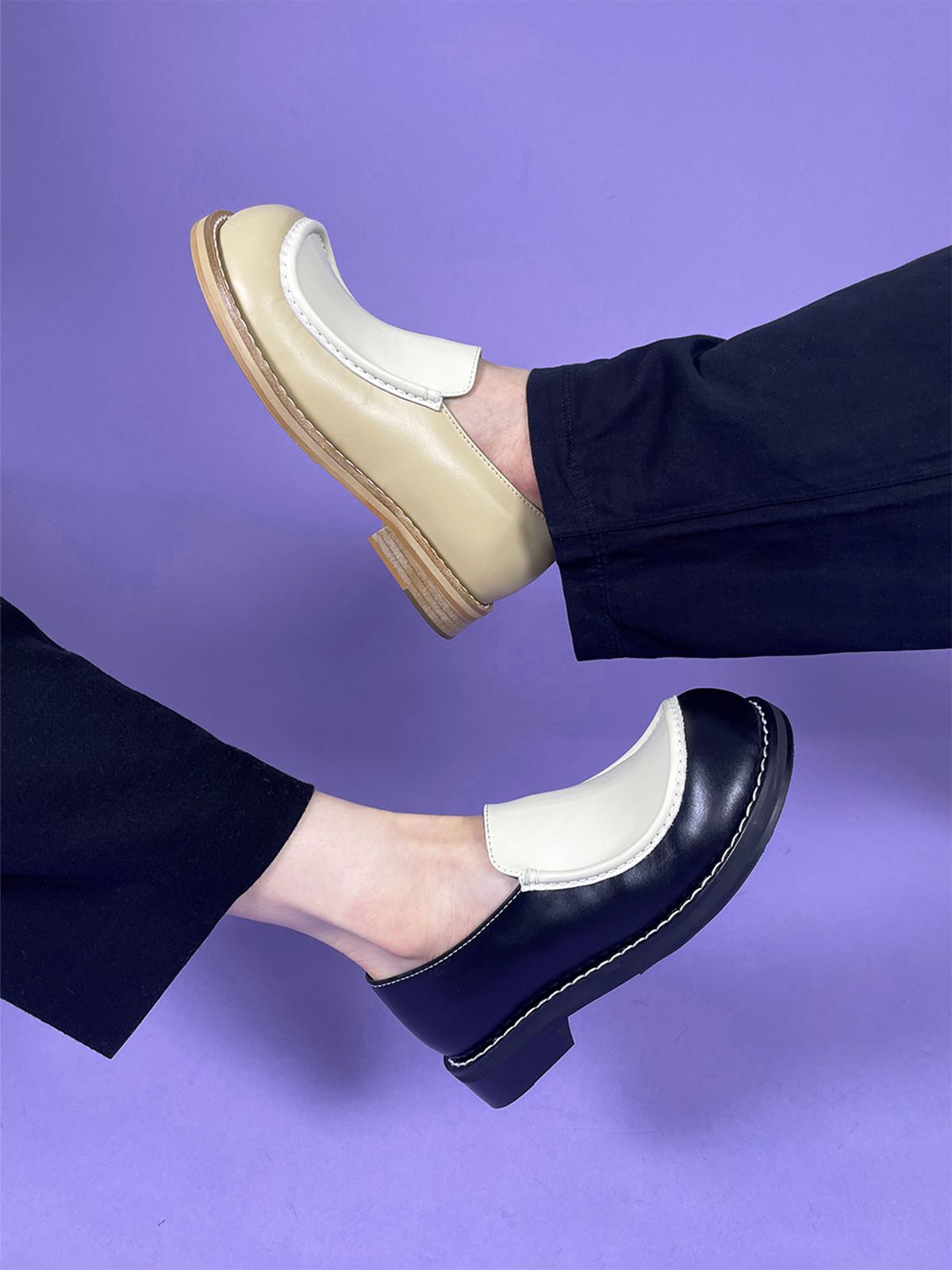 히푸(hippu) Mocca Loafer [Black&Ivory]