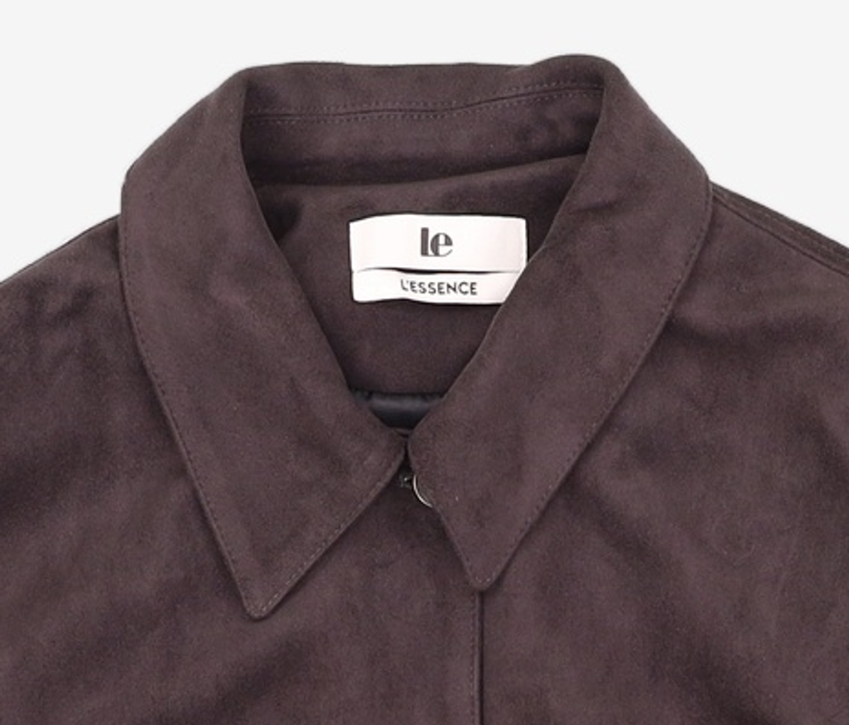 르(LE) faux suede trucker jacket (charcoal) FREE