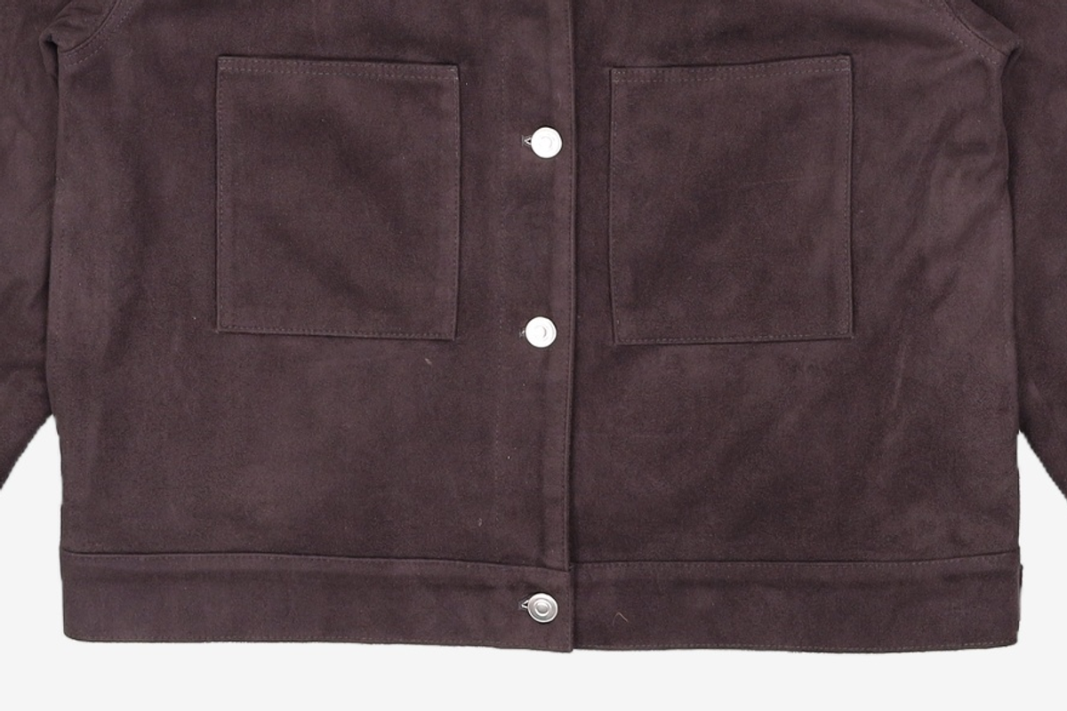 르(LE) faux suede trucker jacket (charcoal) FREE