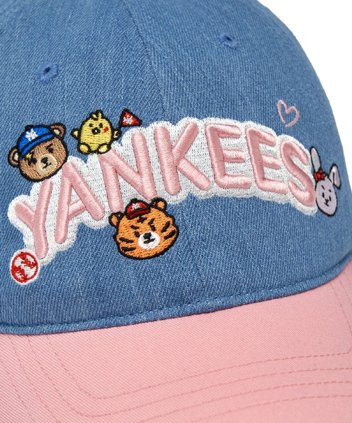 엠엘비 키즈(MLB KIDS) 메가베어 프렌즈 데님 볼캡 NY (Pink)