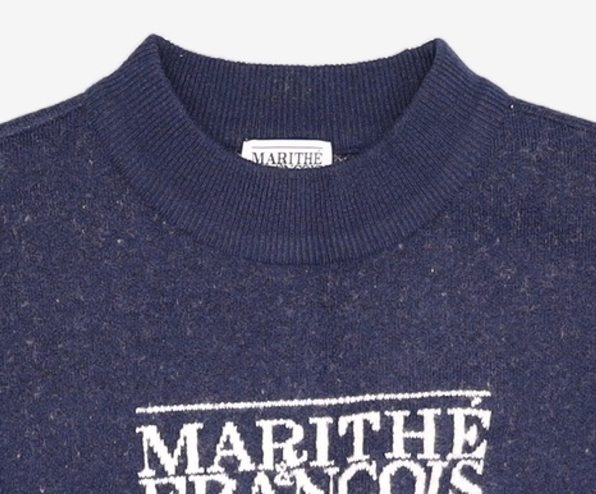마리떼 프랑소와 저버(MARITHÉ + FRANҪOIS GIRBAUD) MFG x INGHWA W CLASSIC LOGO CROP KNIT navy FREE