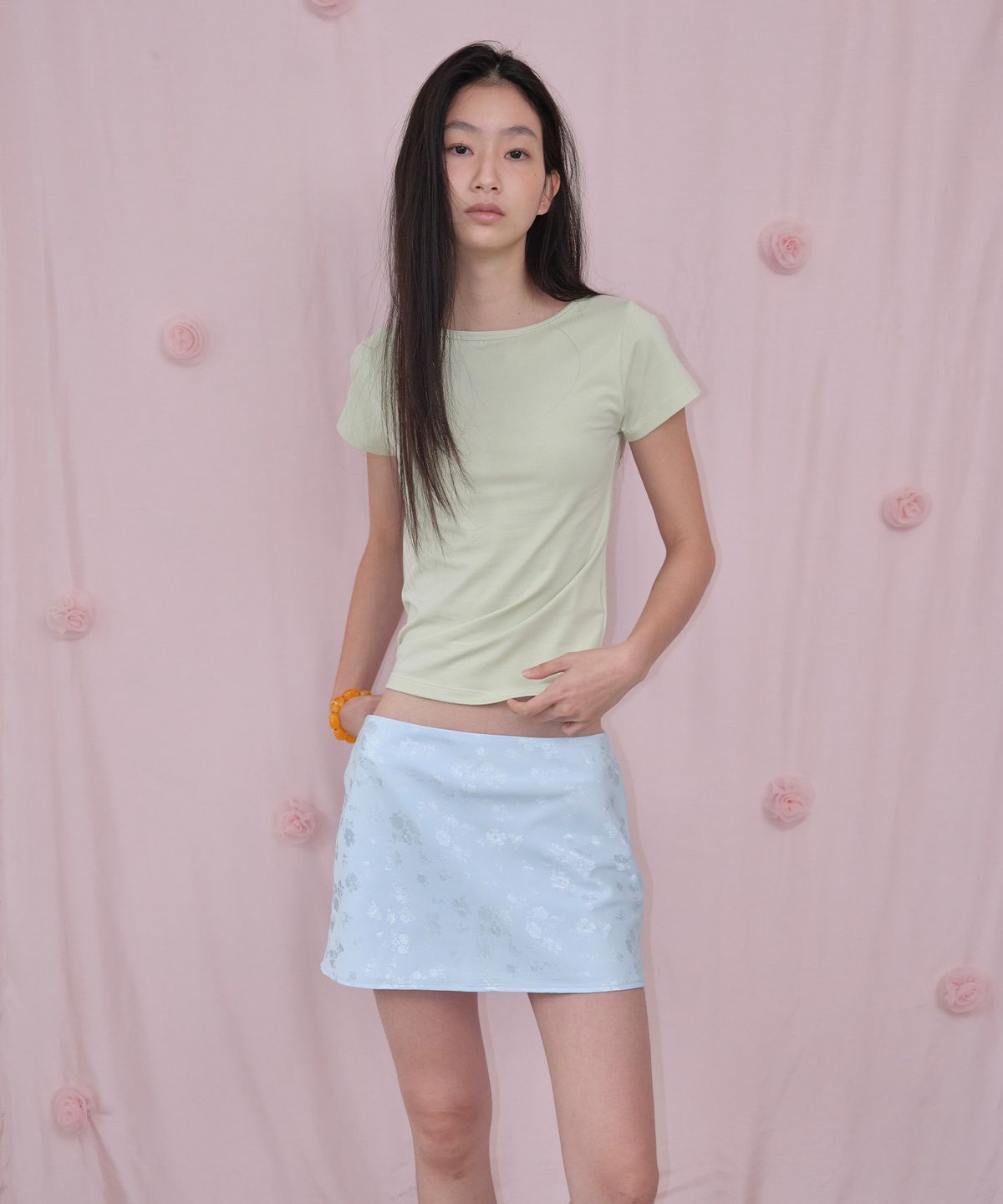 더포르타(THEPORTA) SOFT SLIM TEE, LIME
