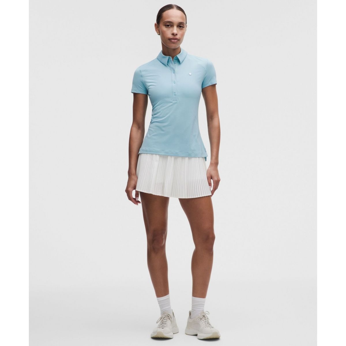 룰루레몬(LULULEMON) 퀵 드라이 숏슬리브 폴로 셔츠 스트레이트 헴 *로고  SEAF