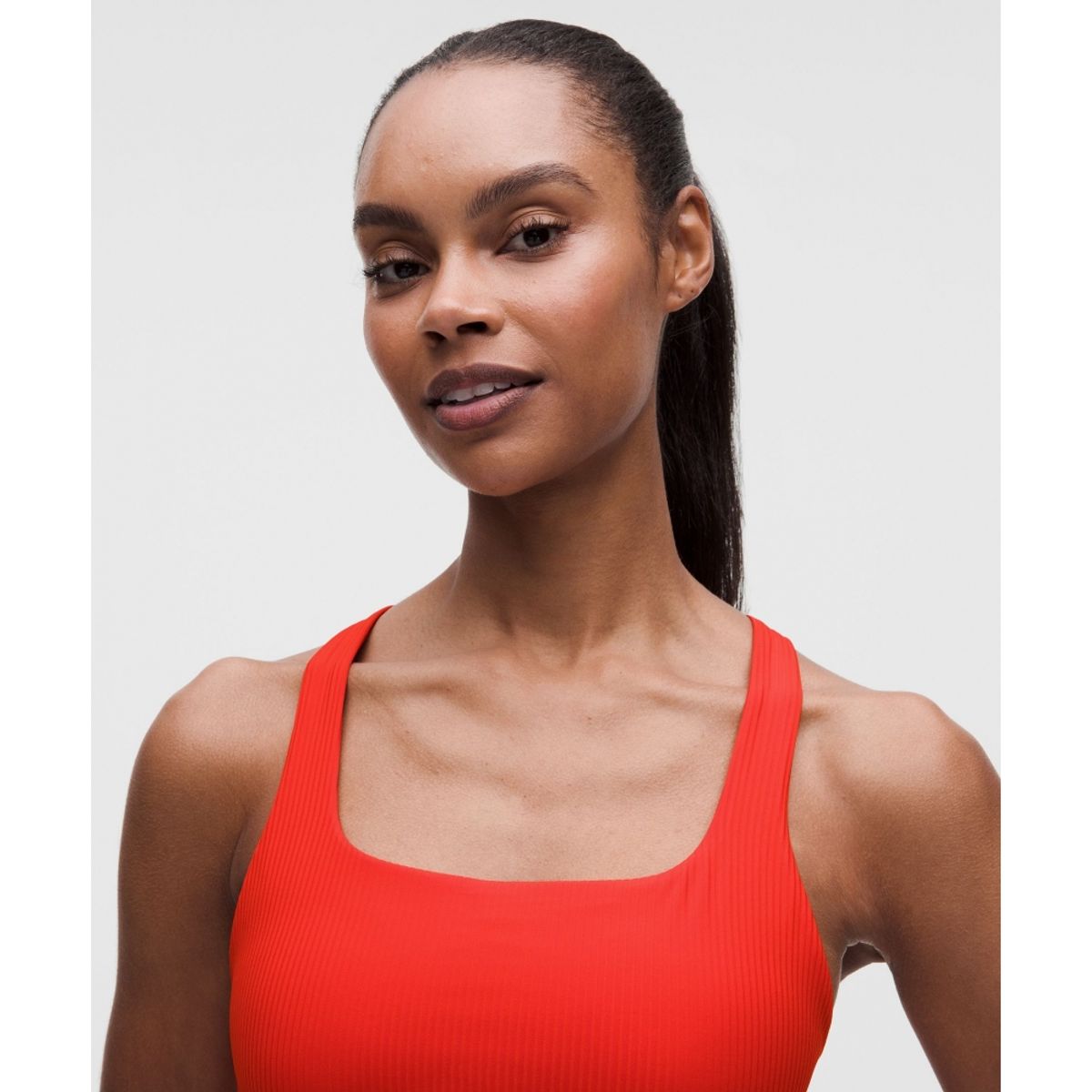 룰루레몬(LULULEMON) 올타임 히어로 리브드 스포츠 브라 *미디엄 서포트, B C컵  CRYE