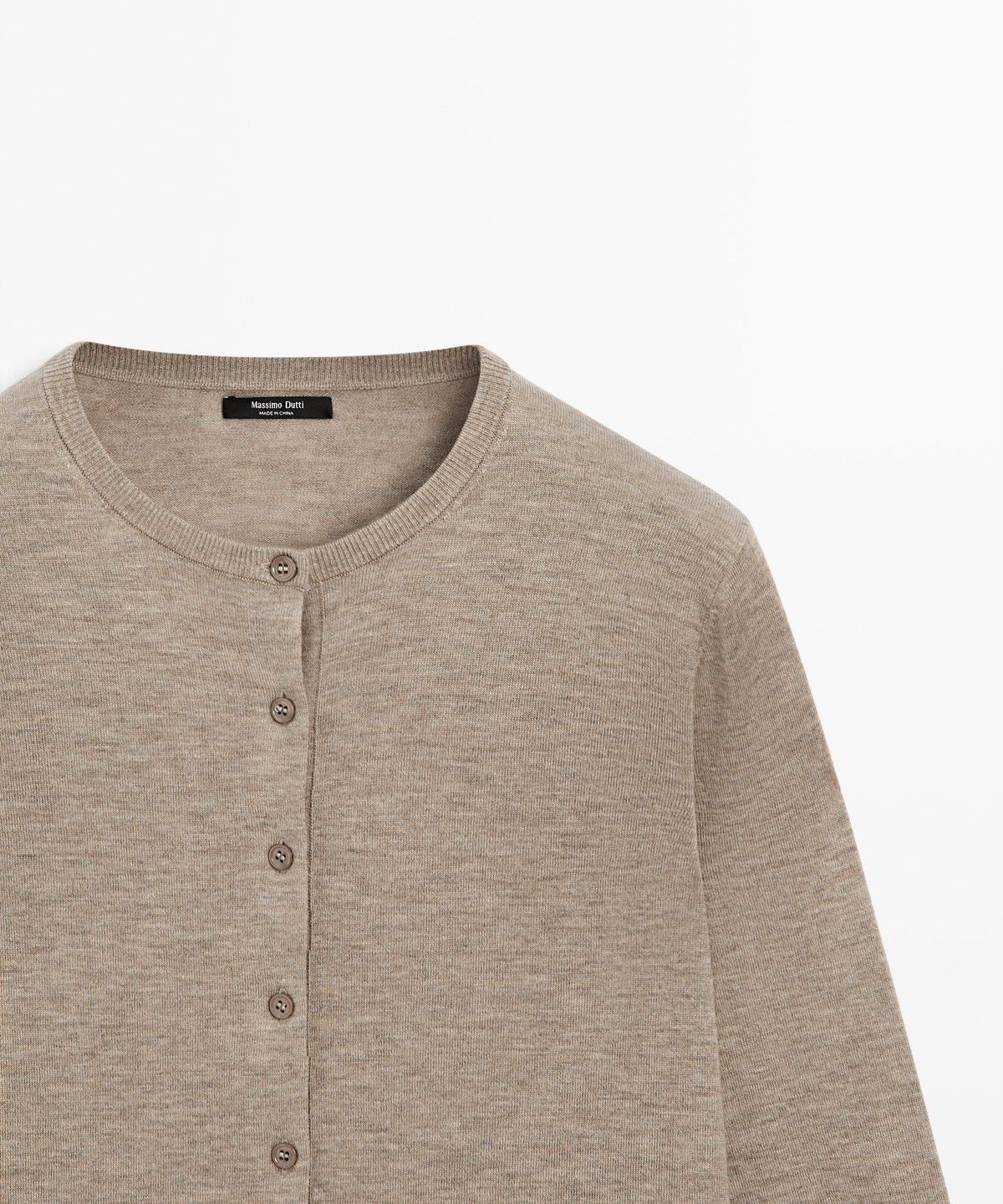 마시모두띠(MASSIMO DUTTI) 라운드넥 파인 니트 가디건