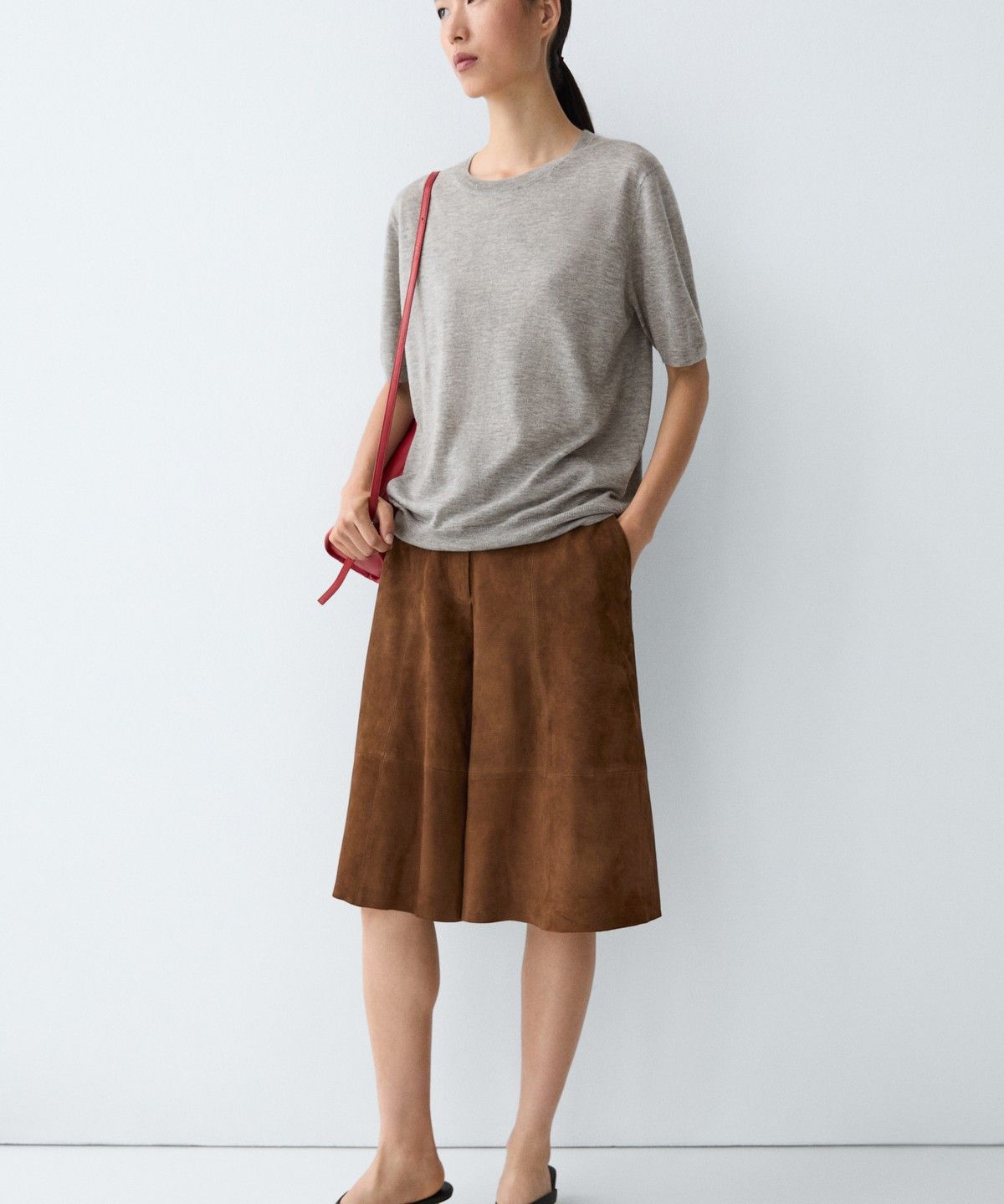 마시모두띠(MASSIMO DUTTI) 라이트웨이트 반팔 니트 스웨터