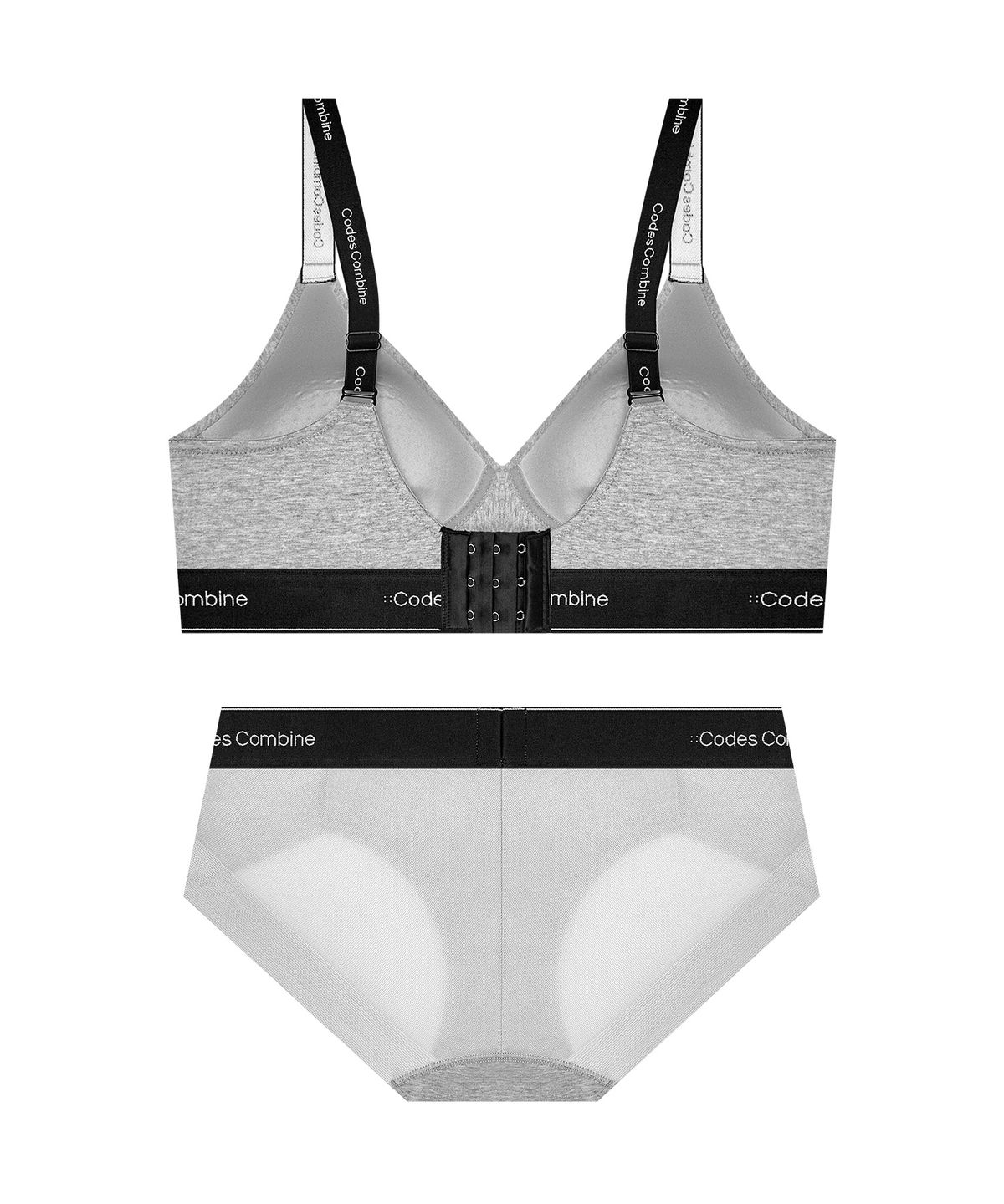 코데즈컴바인 이너웨어(CODES COMBINE INNERWEAR) 액티브업 코튼 스포츠브라 햄팬티 세트_멜란지그레이