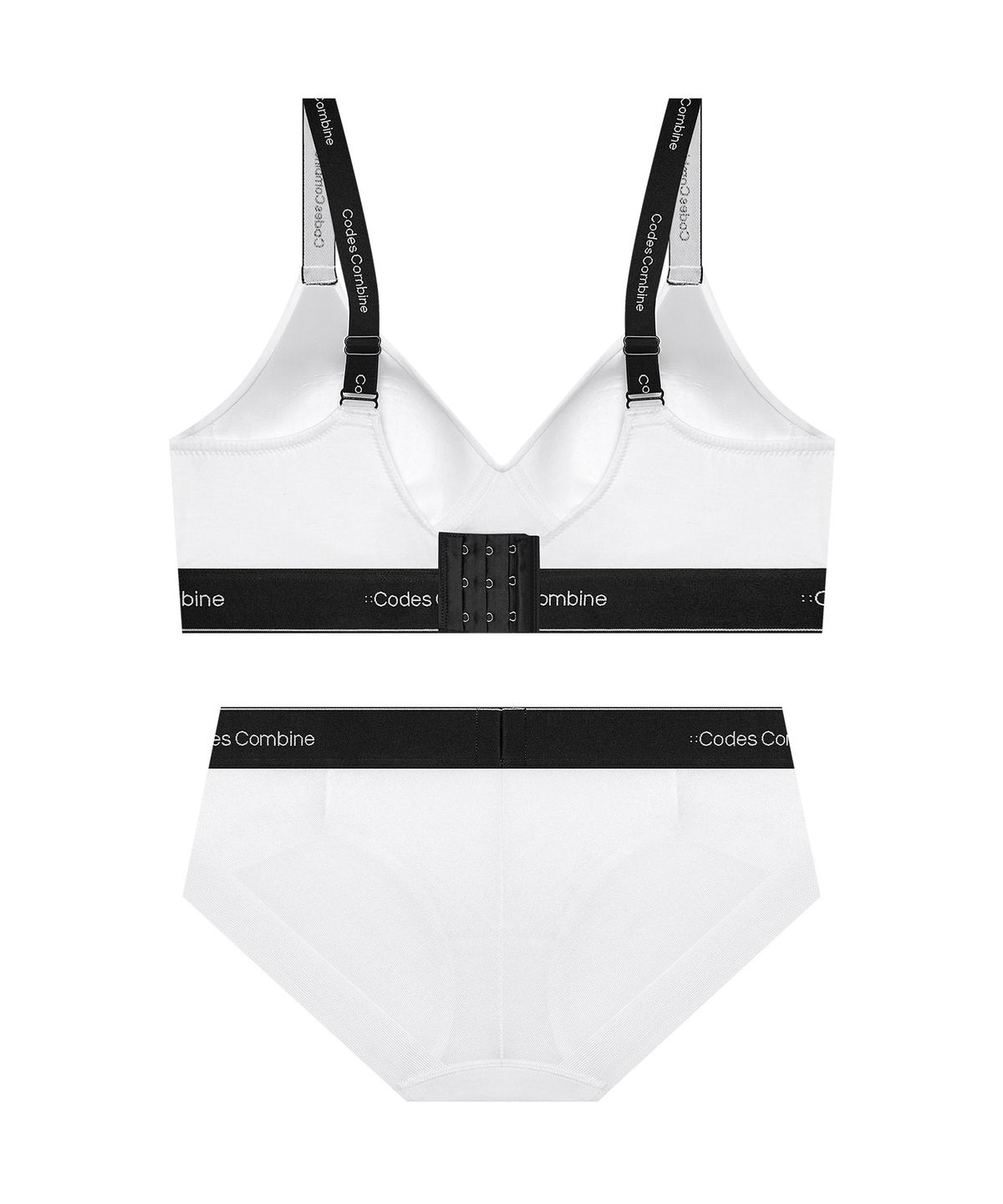 코데즈컴바인 이너웨어(CODES COMBINE INNERWEAR) 액티브업 코튼 스포츠브라 햄팬티 세트_화이트