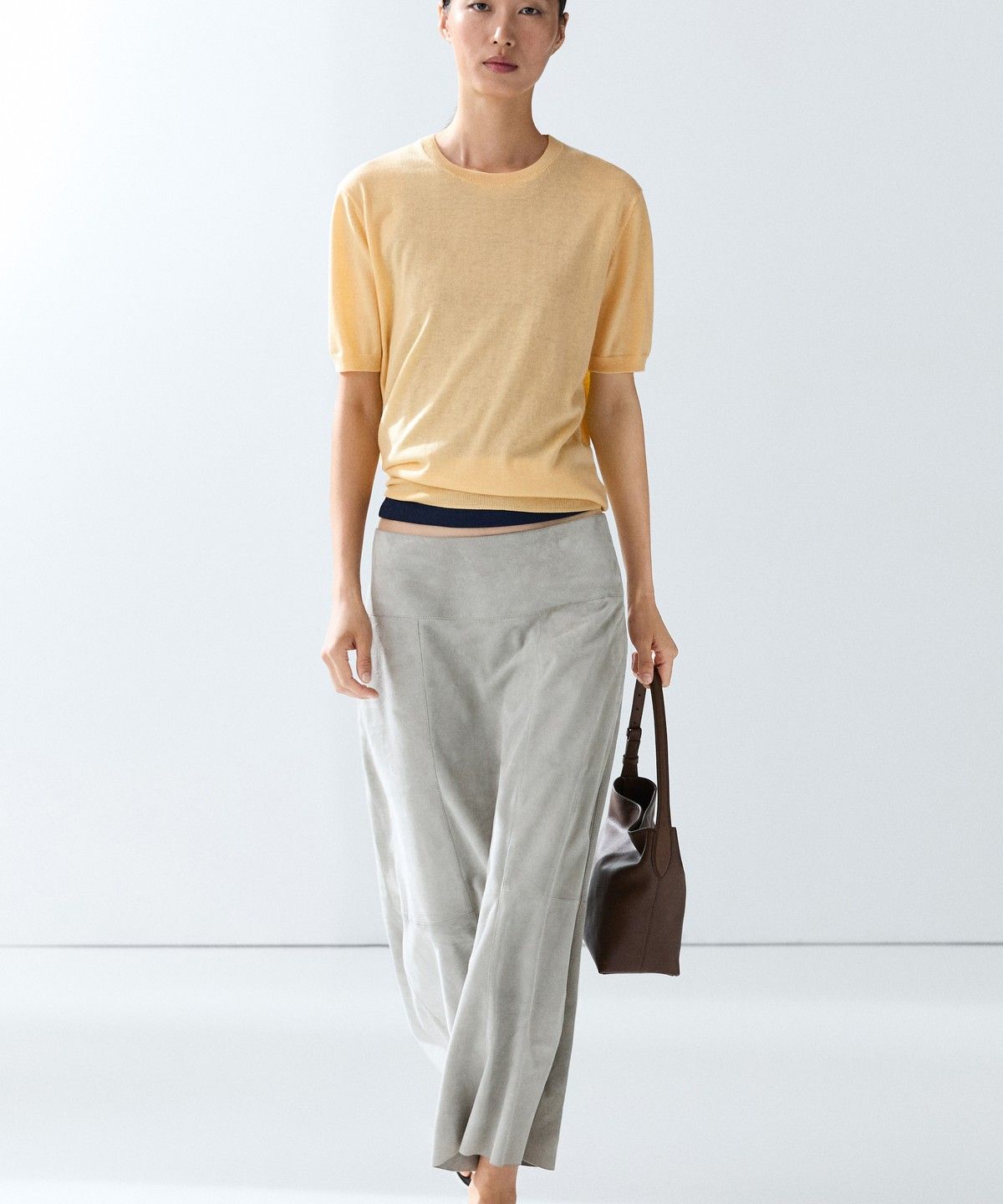 마시모두띠(MASSIMO DUTTI) 라이트웨이트 반팔 니트 스웨터