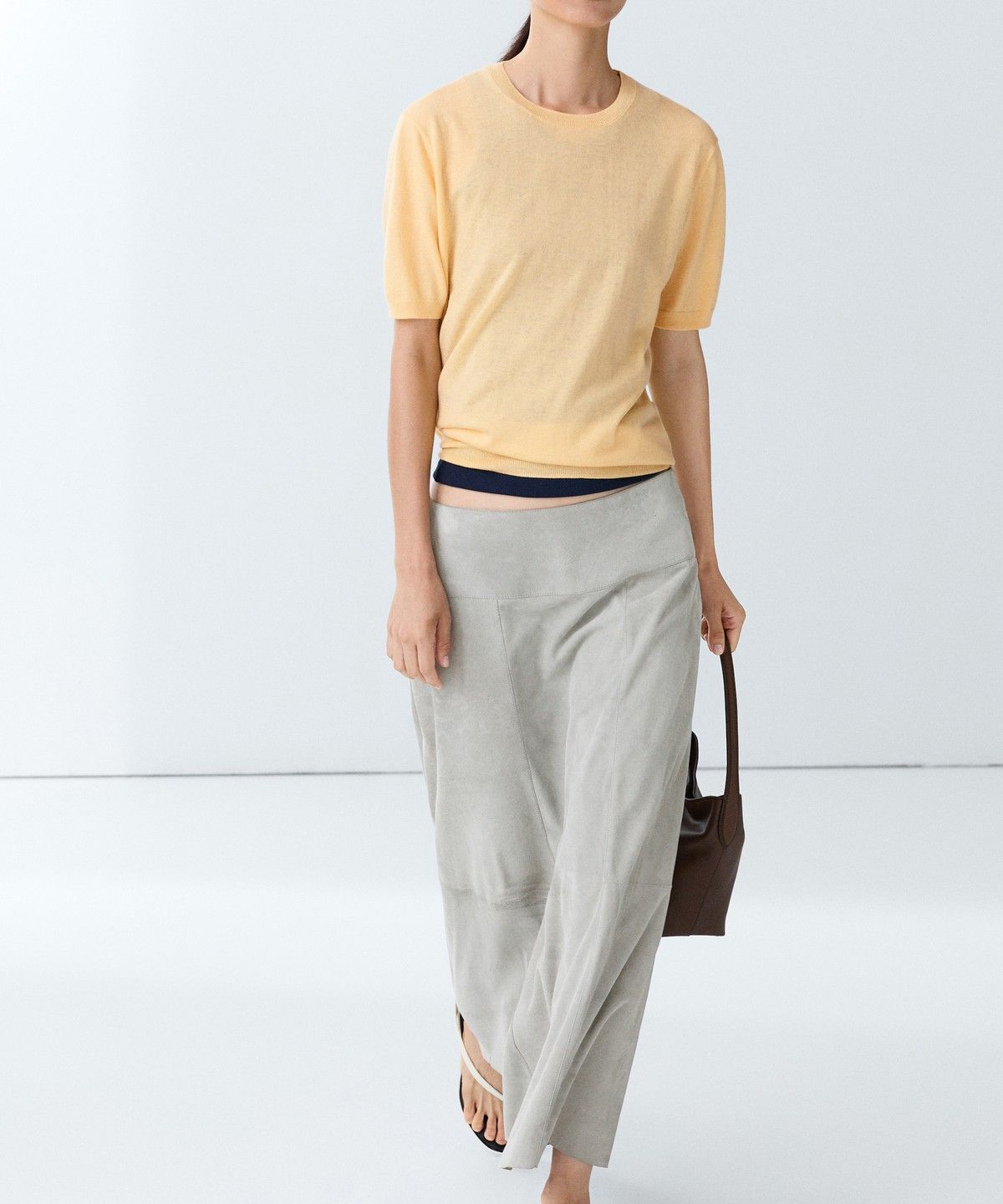 마시모두띠(MASSIMO DUTTI) 라이트웨이트 반팔 니트 스웨터