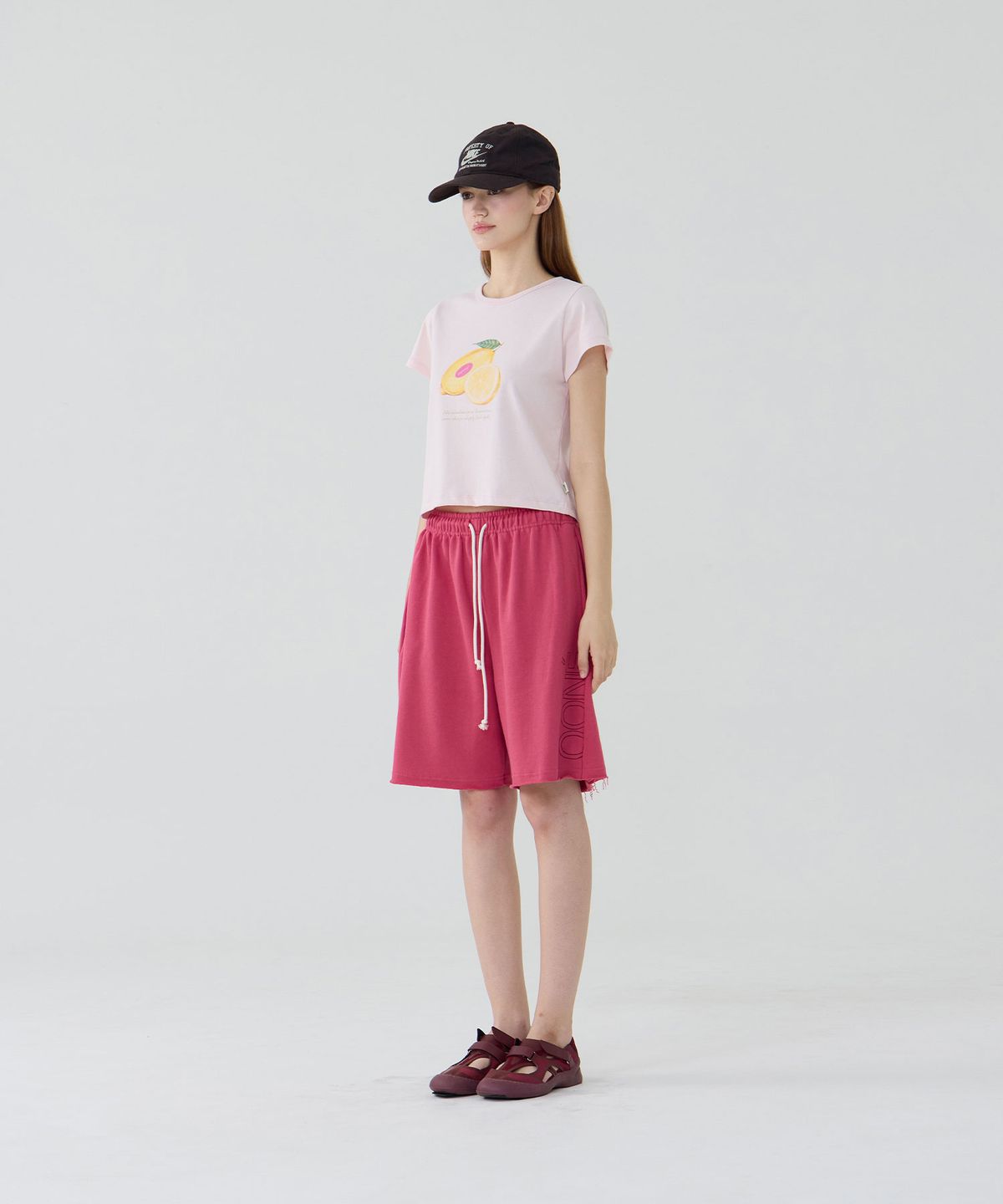 우네(OONE) Lemon Graphic T-Shirt_Light Pink