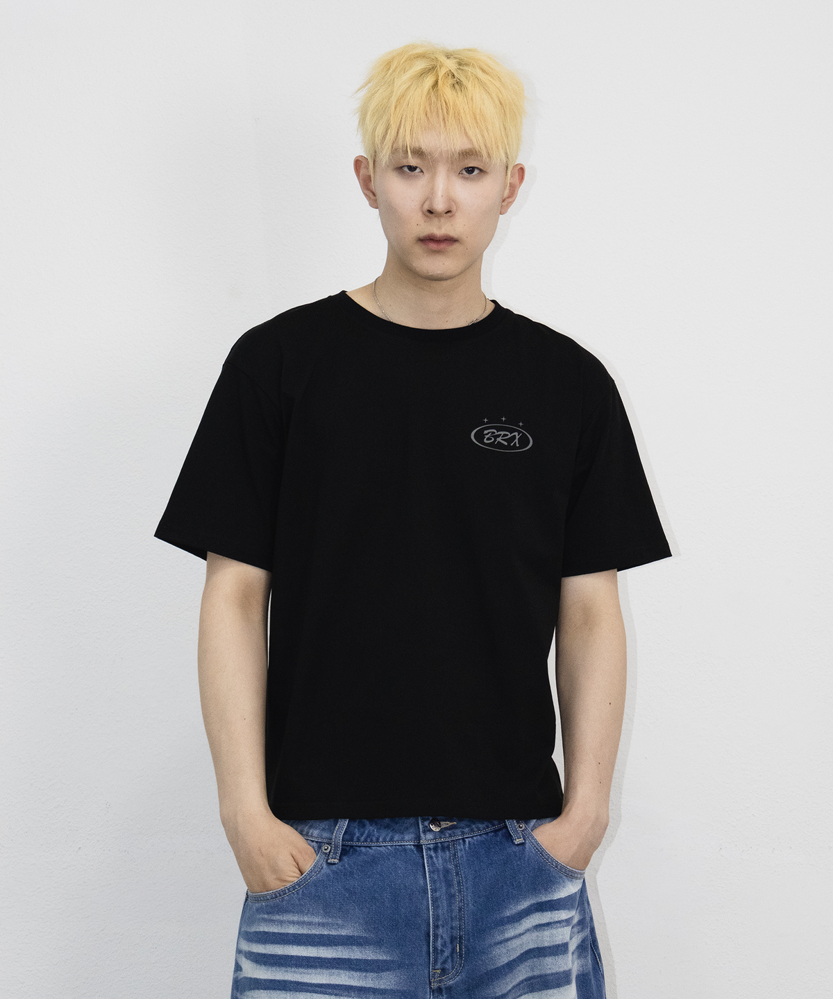 본엑스(BORNX) Brx Silicone Logo T-Shirt (Black)
