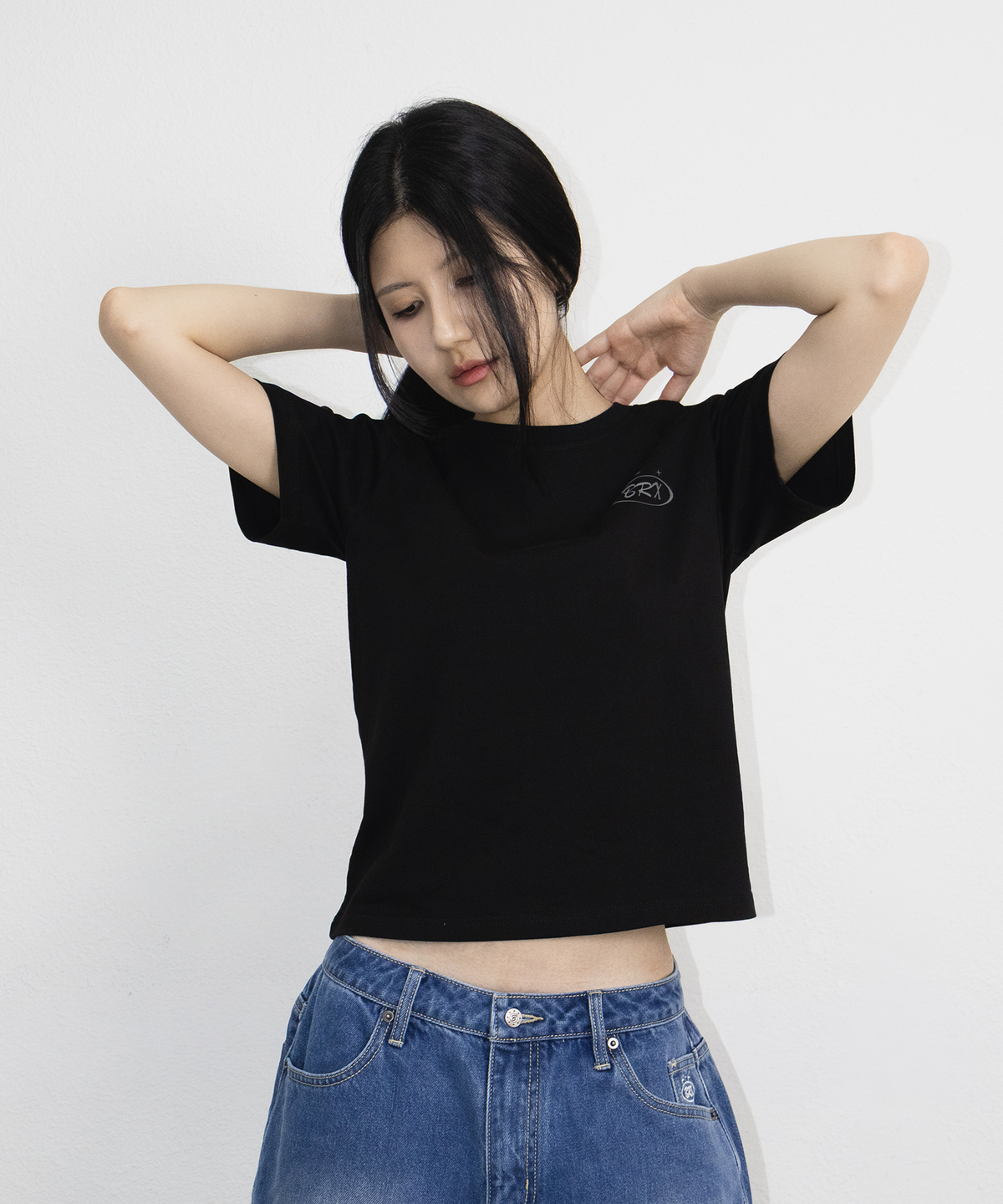 본엑스(BORNX) Brx Silicone Logo T-Shirt (Black)