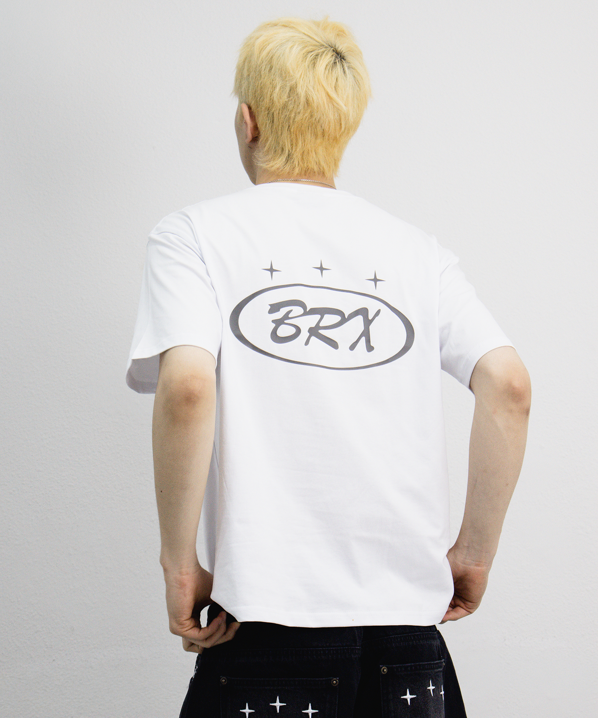 본엑스(BORNX) Brx Silicone Logo T-Shirt (White)