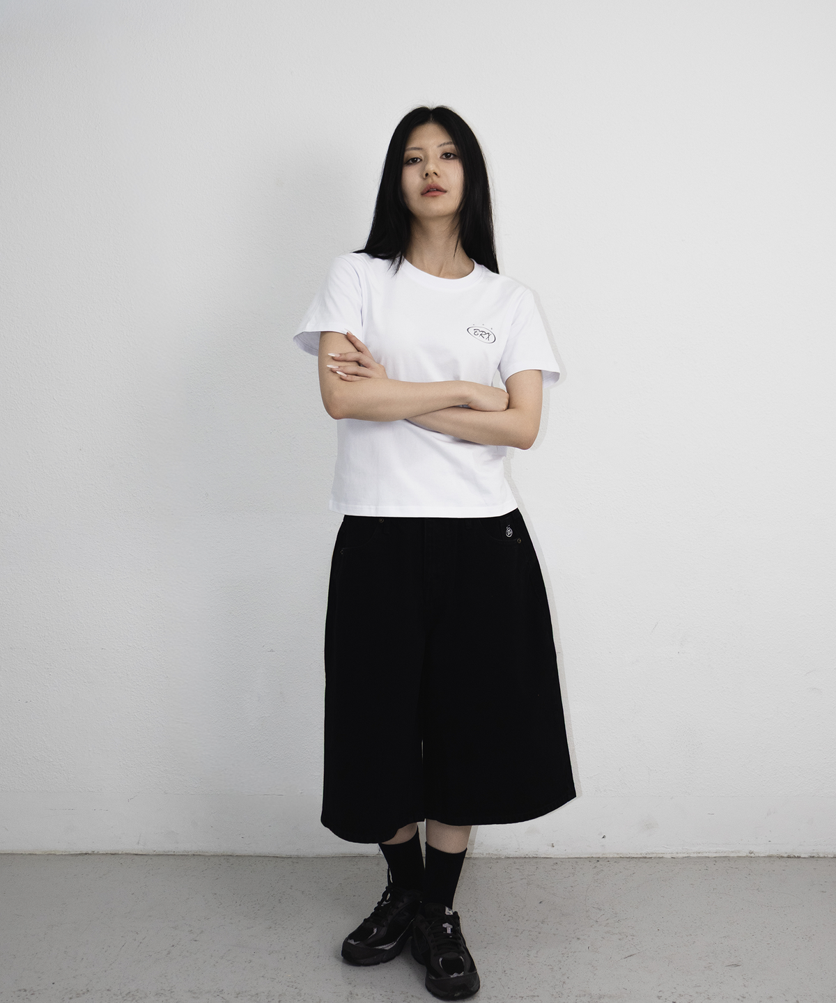 본엑스(BORNX) B Demim Bermuda Pants (Black)