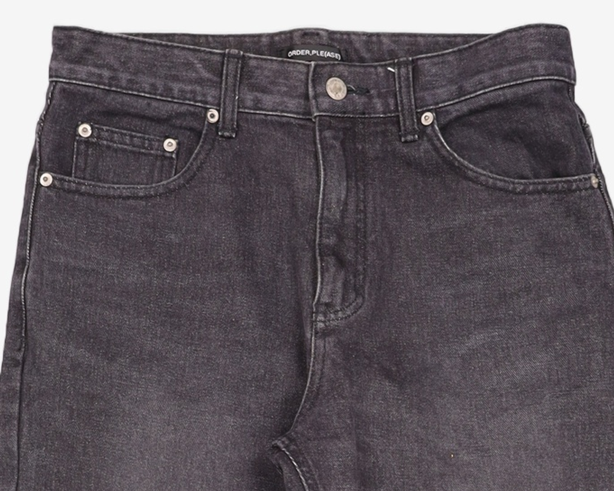 오더아카이브(ORDER ARCHIVE) Minimal wide jeans - 애쉬 블랙진 28