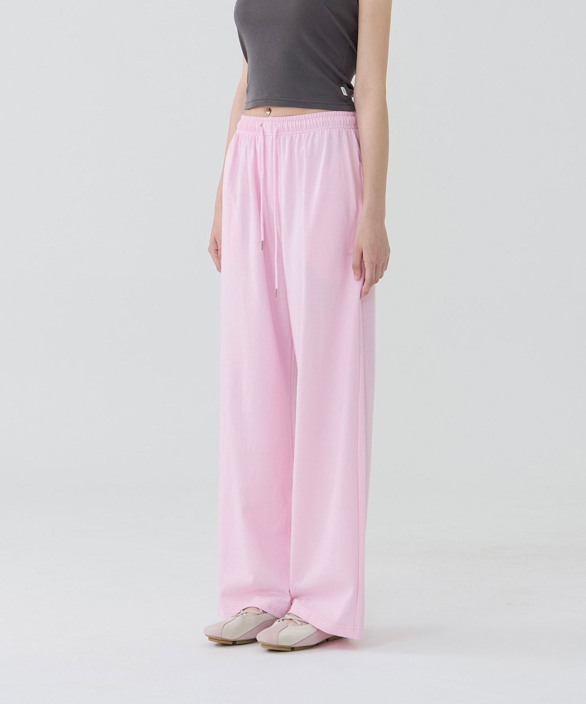 우네(OONE) Light Cotton Wide Sweatpants_Baby Pink