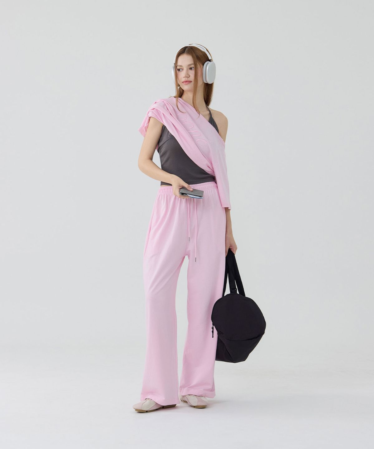 우네(OONE) Light Cotton Wide Sweatpants_Baby Pink