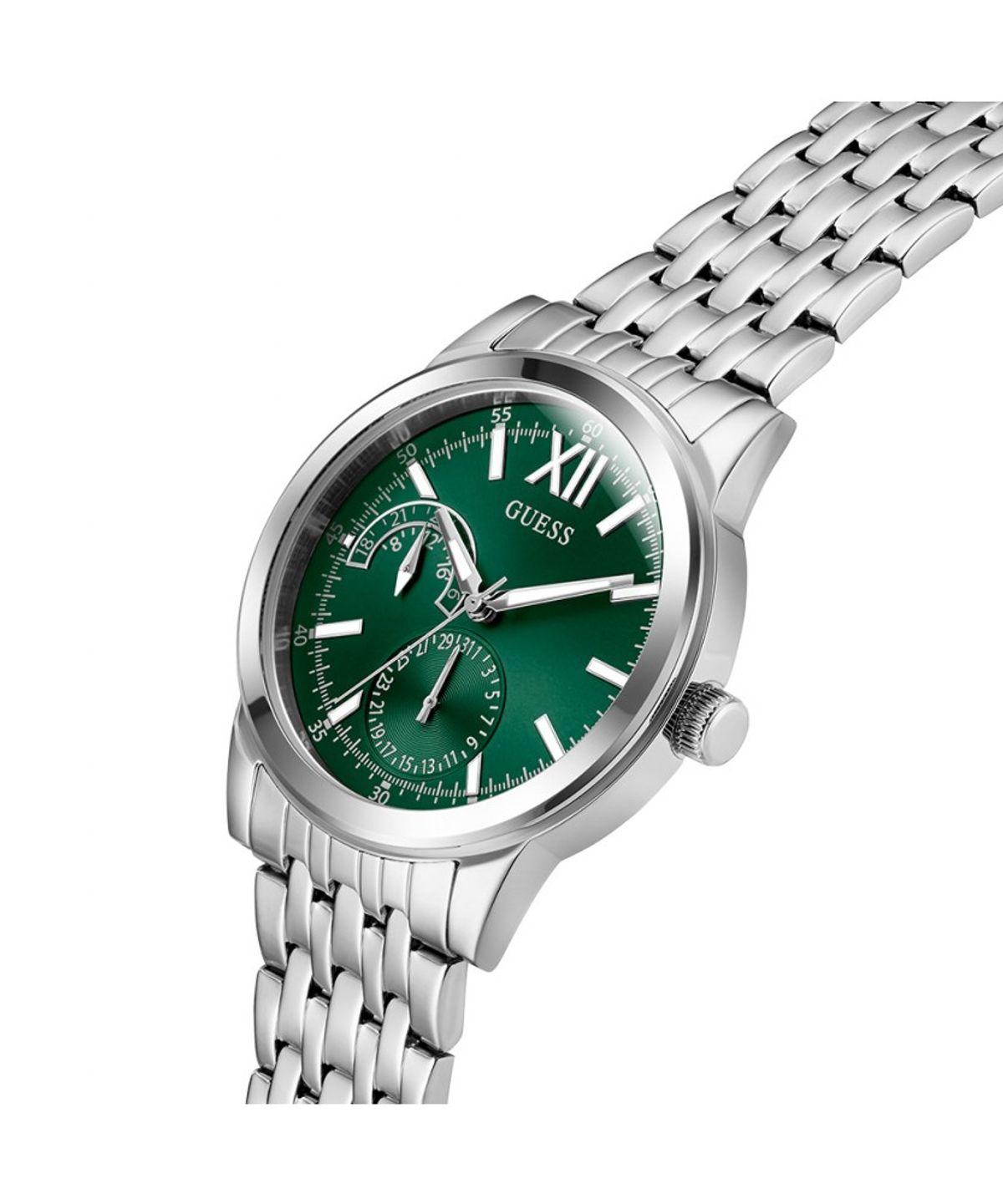 게스 시계(GUESS WATCH) 실버 그린 에머슨 (GW0976G5) 남성시계