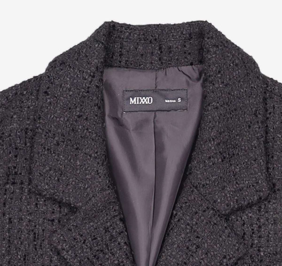 미쏘(MIXXO) 트위드 테일러드 싱글 자켓 MIWJKB202B S