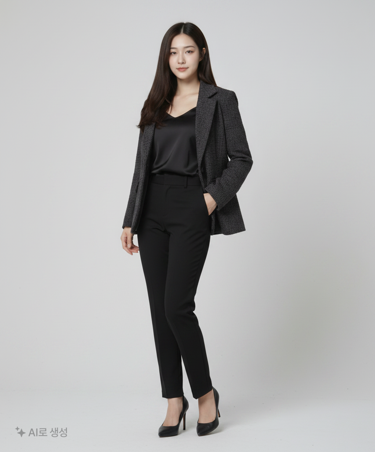 미쏘(MIXXO) 트위드 테일러드 싱글 자켓 MIWJKB202B S