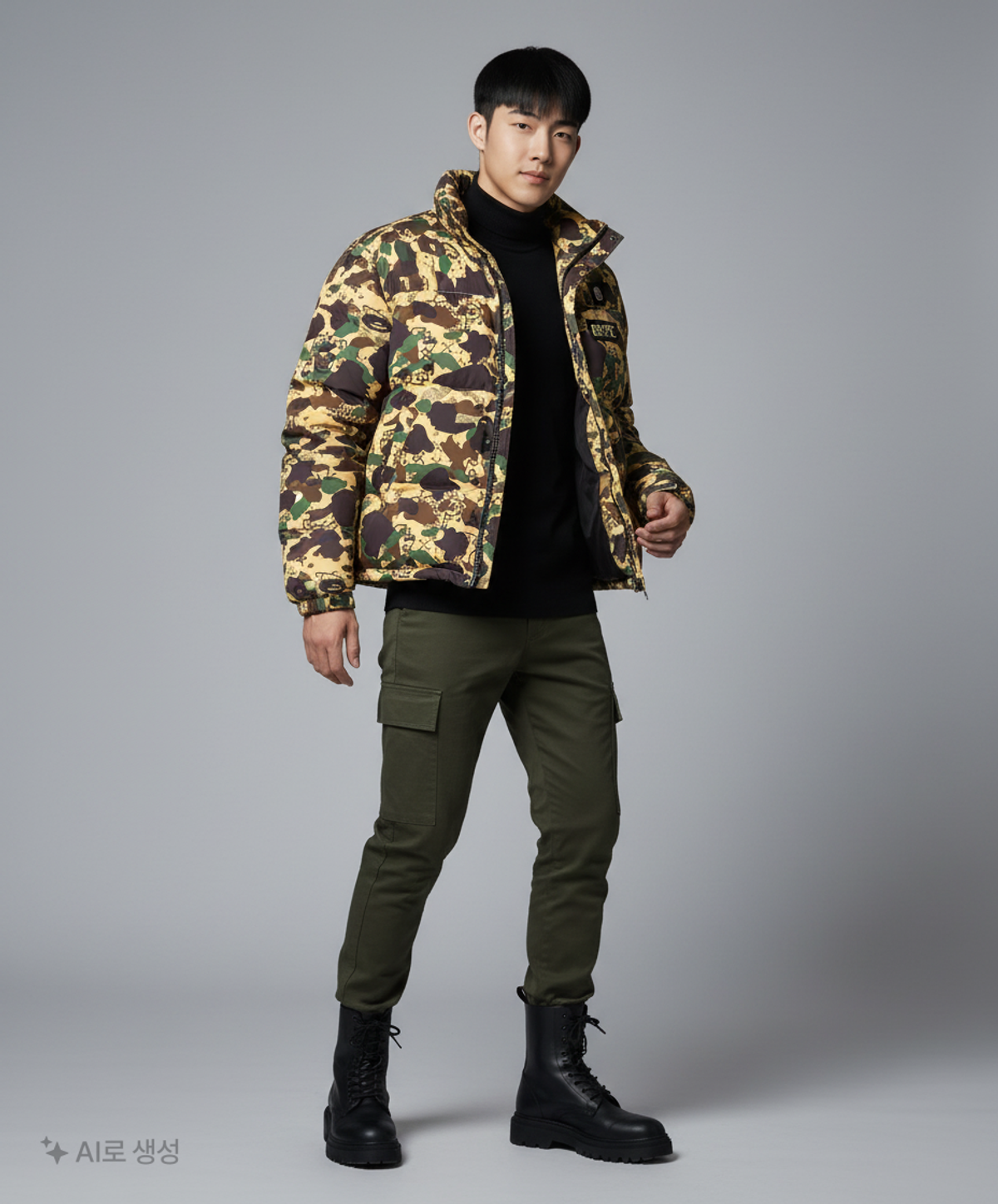 베이프(BAPE) BAPE X CLOT 카모 슬리브 디테처블 레인 자켓(M) YELLOW L
