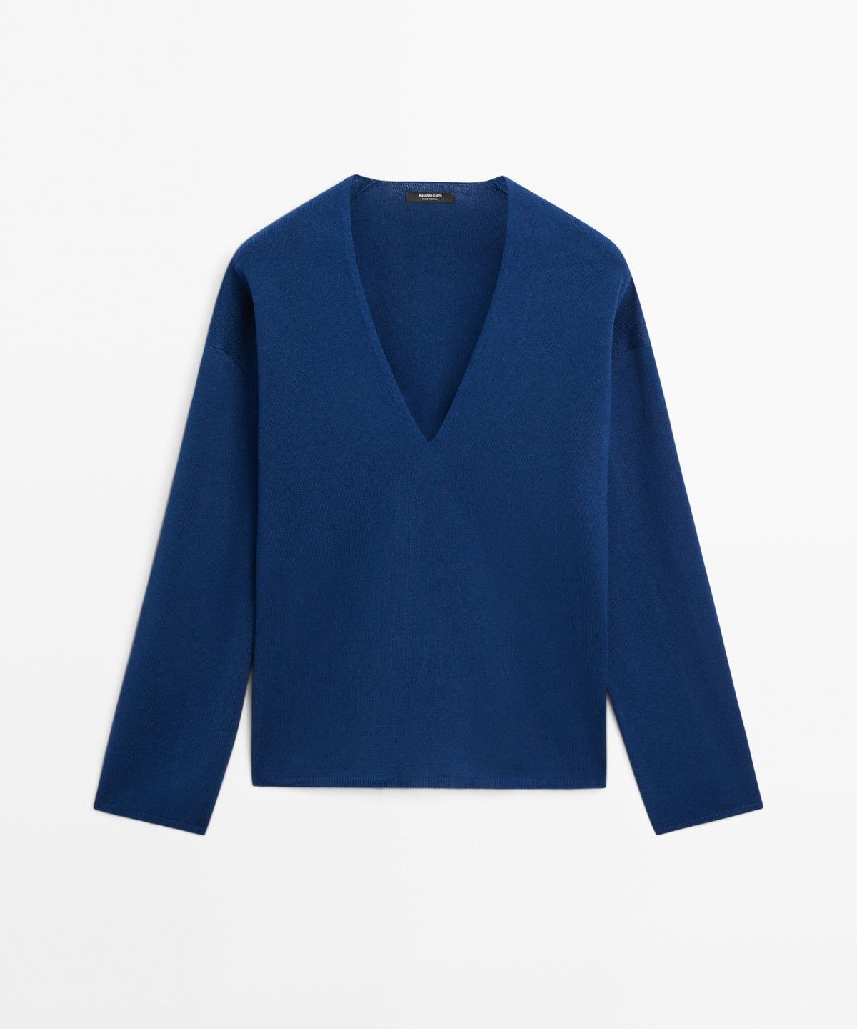 마시모두띠(MASSIMO DUTTI) 스트라이프 브이넥 니트 스웨터