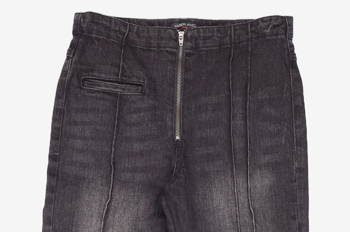 메종미네드(MAISON MINED) (W) FLARE FIT PINTUCK DENIM - BLACK