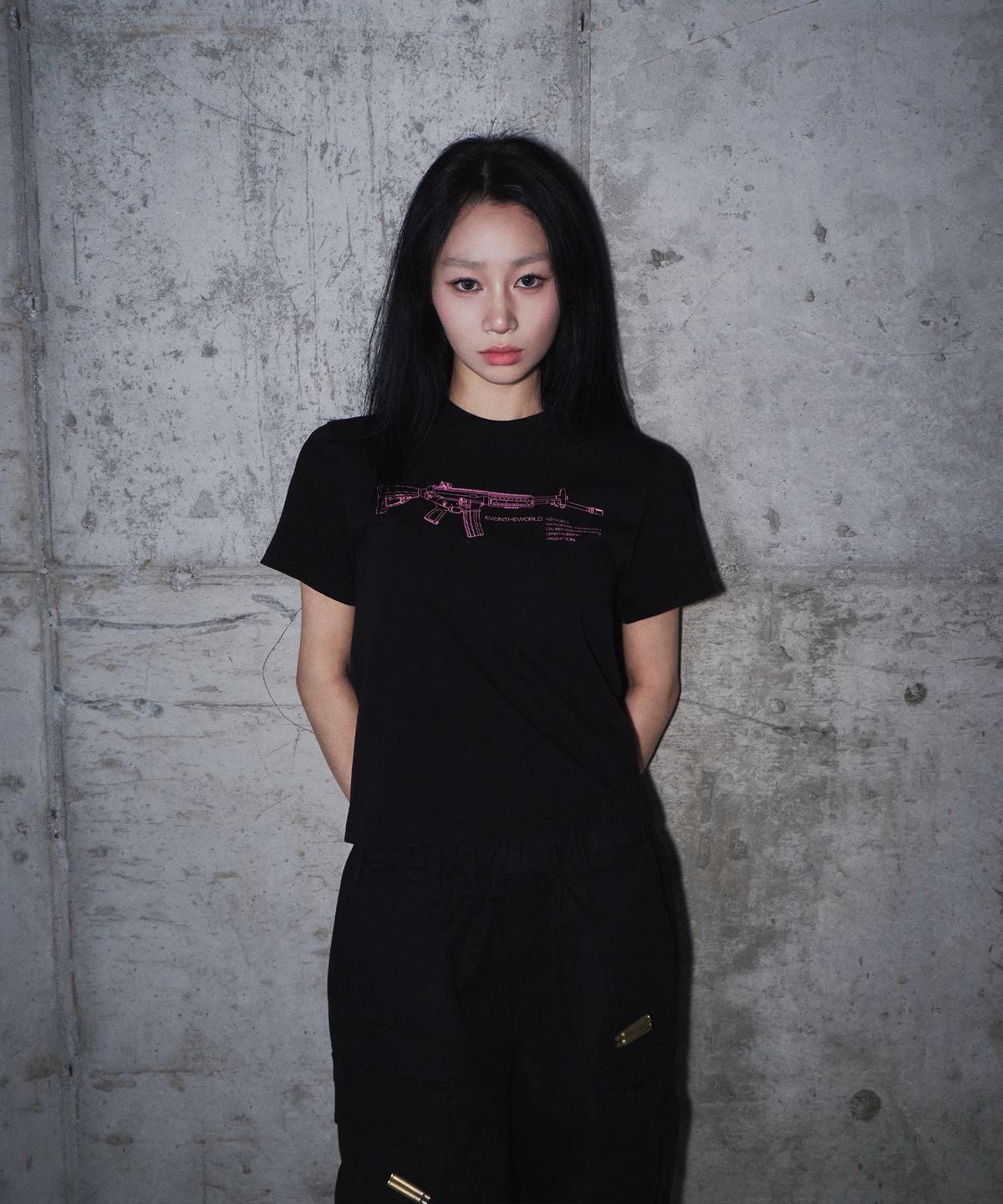 이브인더월드(EVEINTHEWORLD) (W) K2/K2C1 T-SHIRT BLACK