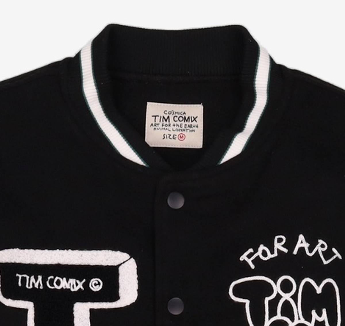 팀코믹스(TIMCOMIX) 8 BALL VARSITY JACKET BLACK M